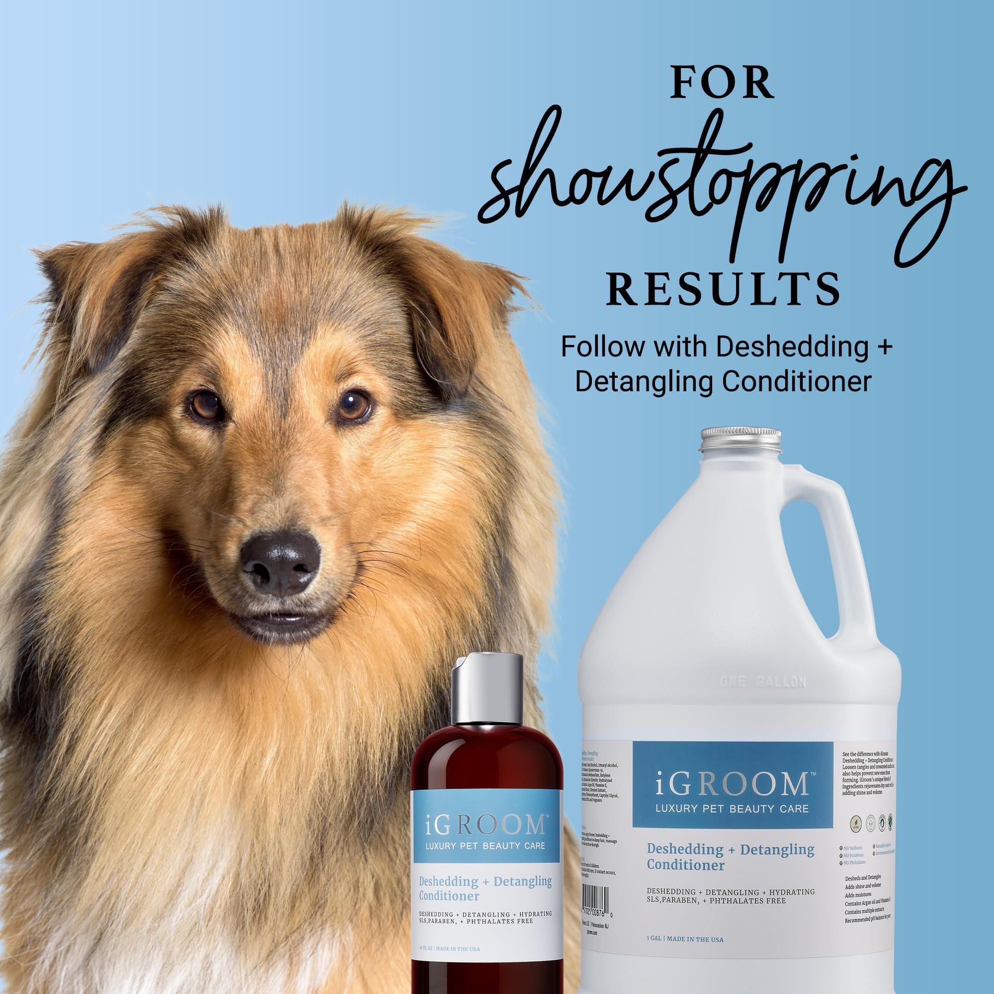 iGroom Deshedding & Detangling Dog Shampoo, Luxury Pet Beauty Care, Loosen Tangles + Unwanted Undercoat, Adds Shine + Volume, Made in USA (1 GAL) - Image 6