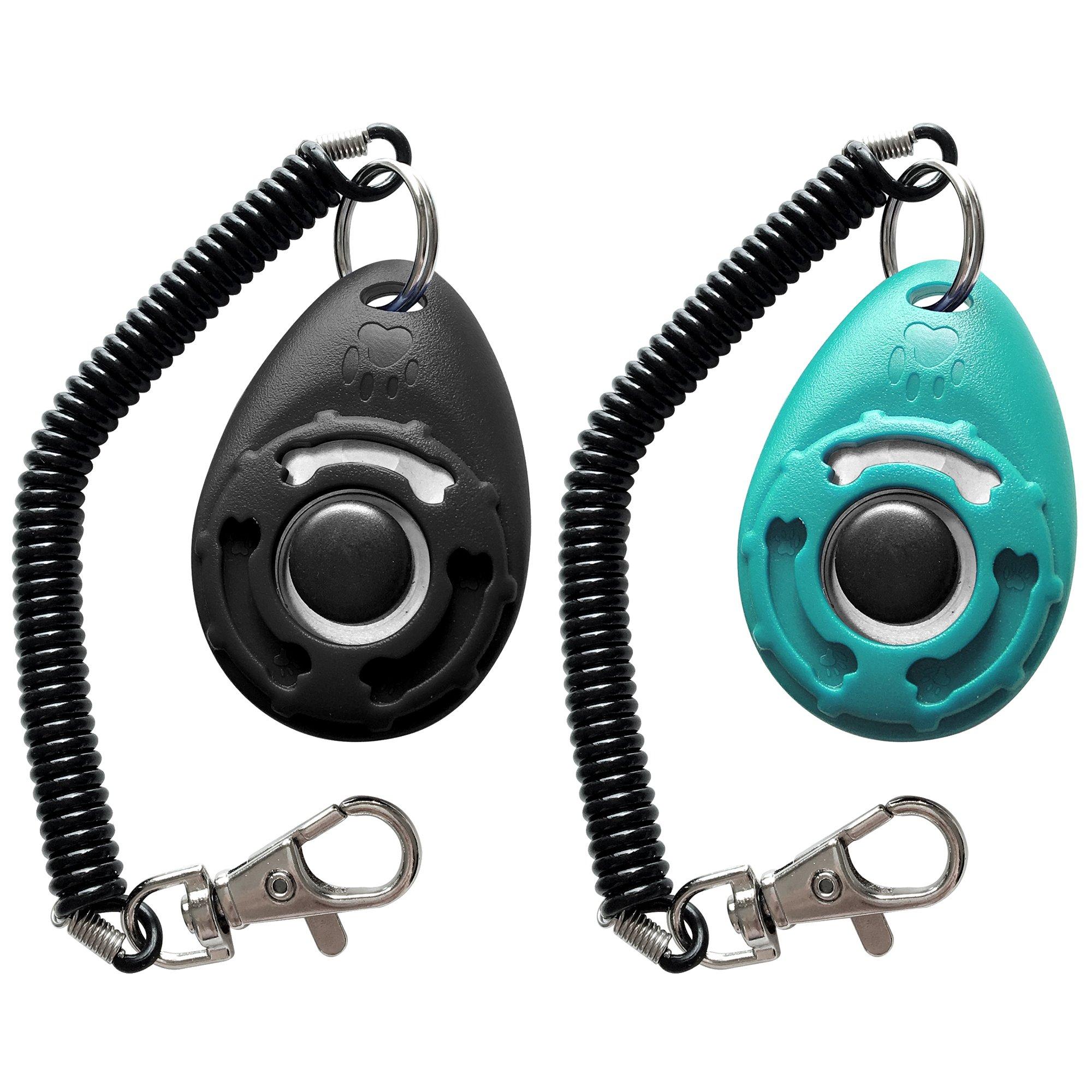 HoAoOo Pet Training Clicker with Wrist Strap - Dog Training Clickers (New Black + Blue) - Image 3
