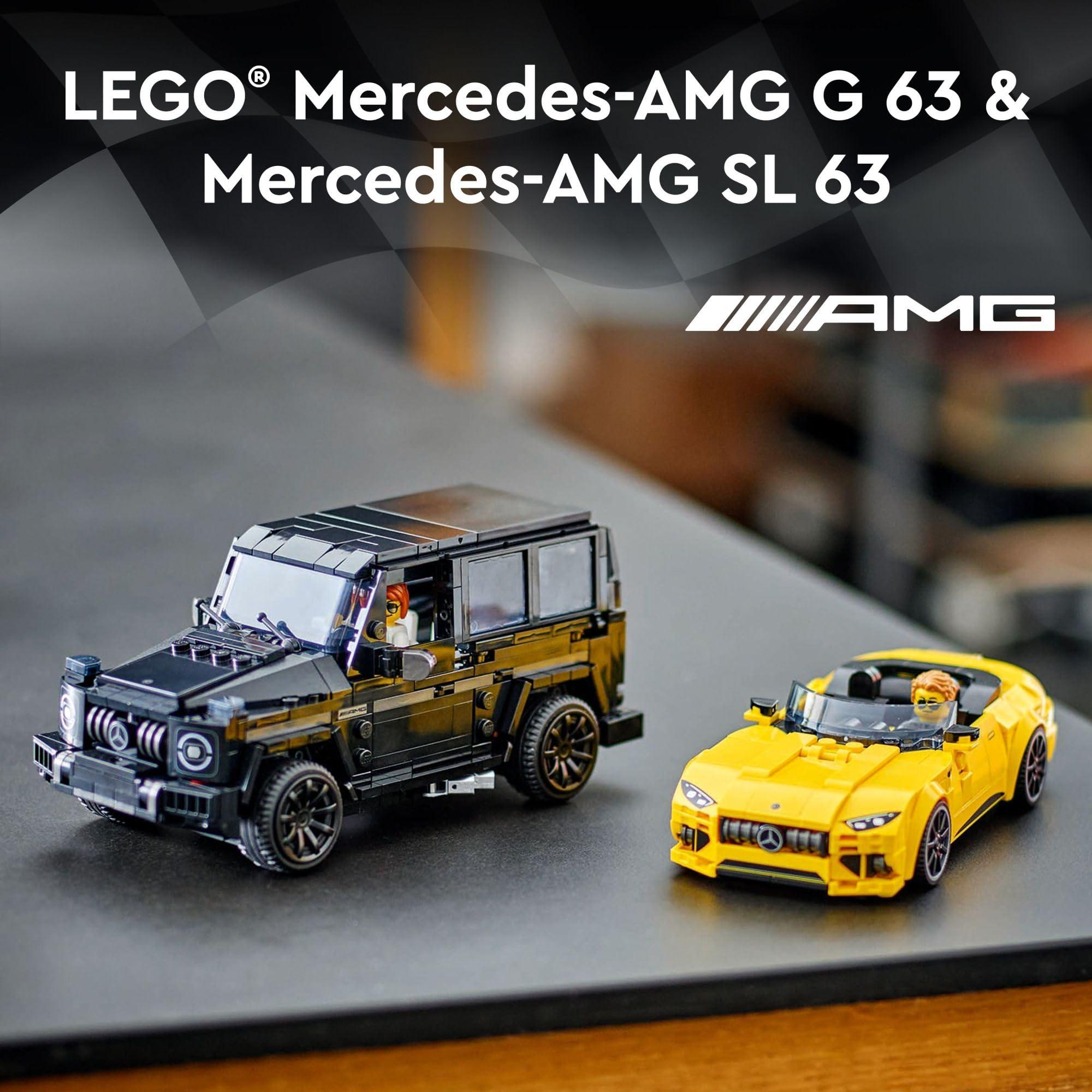 LEGO Speed Champions Mercedes-AMG G 63 & Mercedes-AMG SL 63 F1 Toy Car, Formula 1 Vehicle Set for Kids, 2 Building Sets with 2 Driver Minifigures, Convertible Toy Car Gift for Boys and Girls, 76924 - Image 2