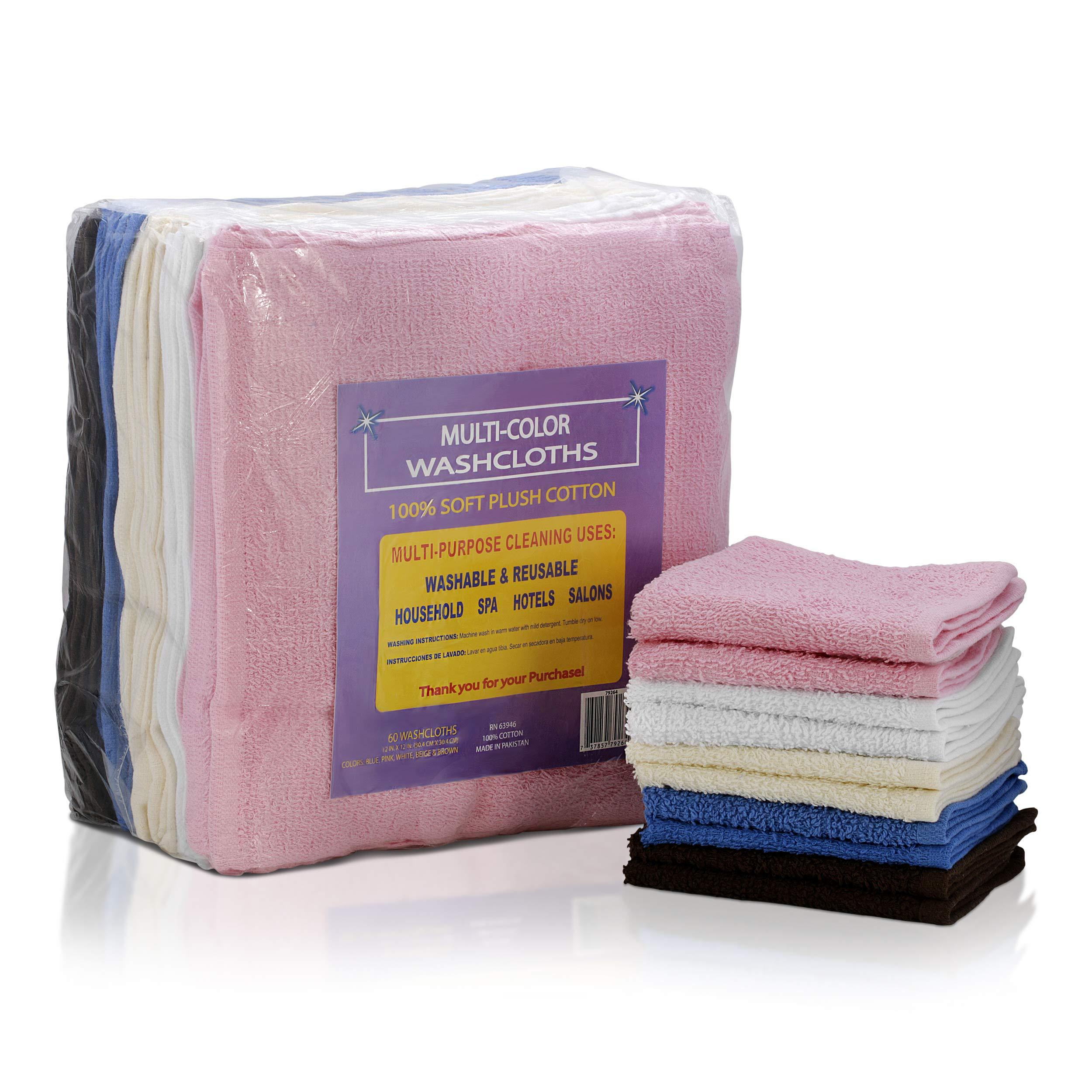 SIMPLI-MAGIC 79264 Cotton Washcloths, Size: 12”x12”, Multi Color, 50 Pack - Image 7