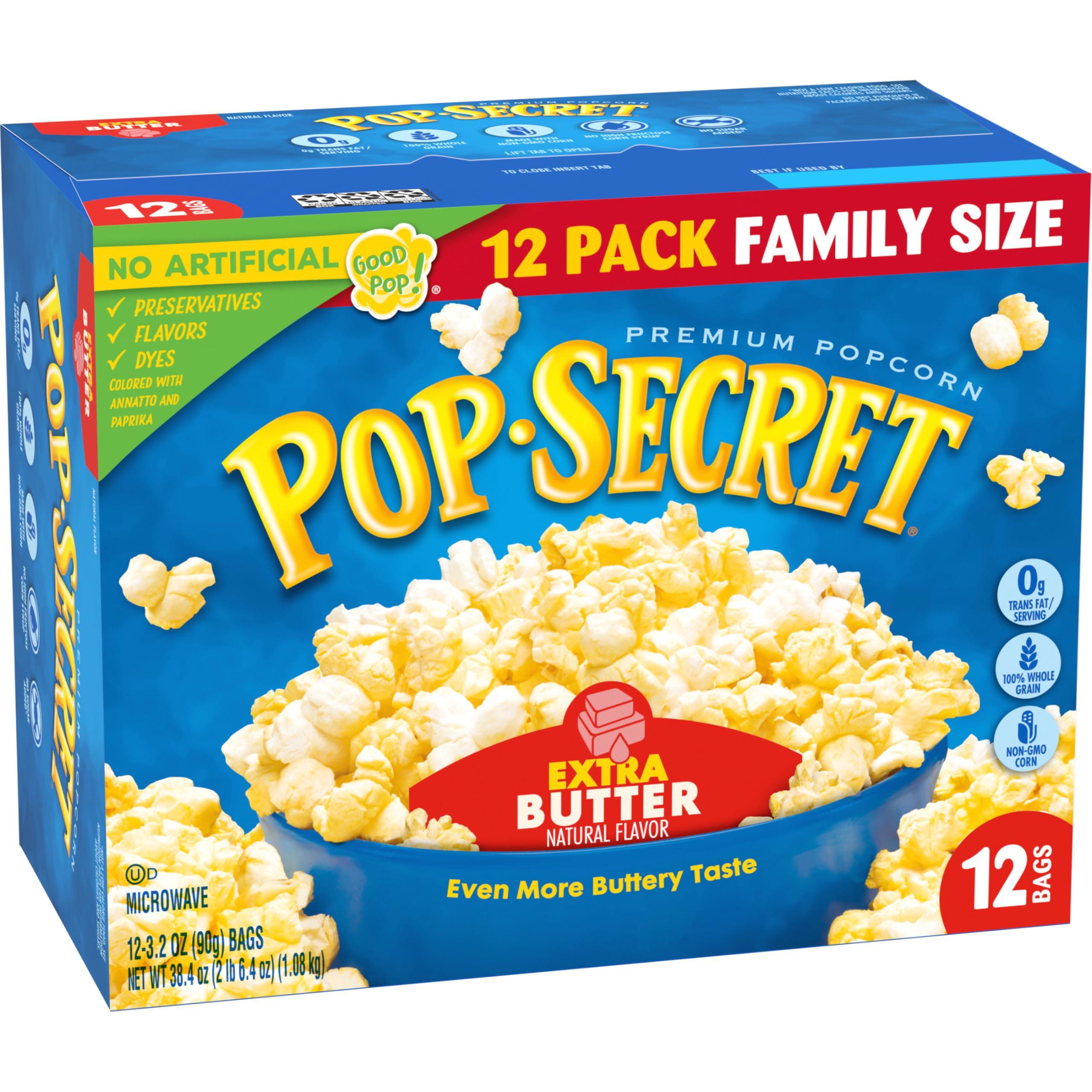 Pop Secret Popcorn, Extra Butter, 3.2 Oz Bags, 12 Ct - Image 8