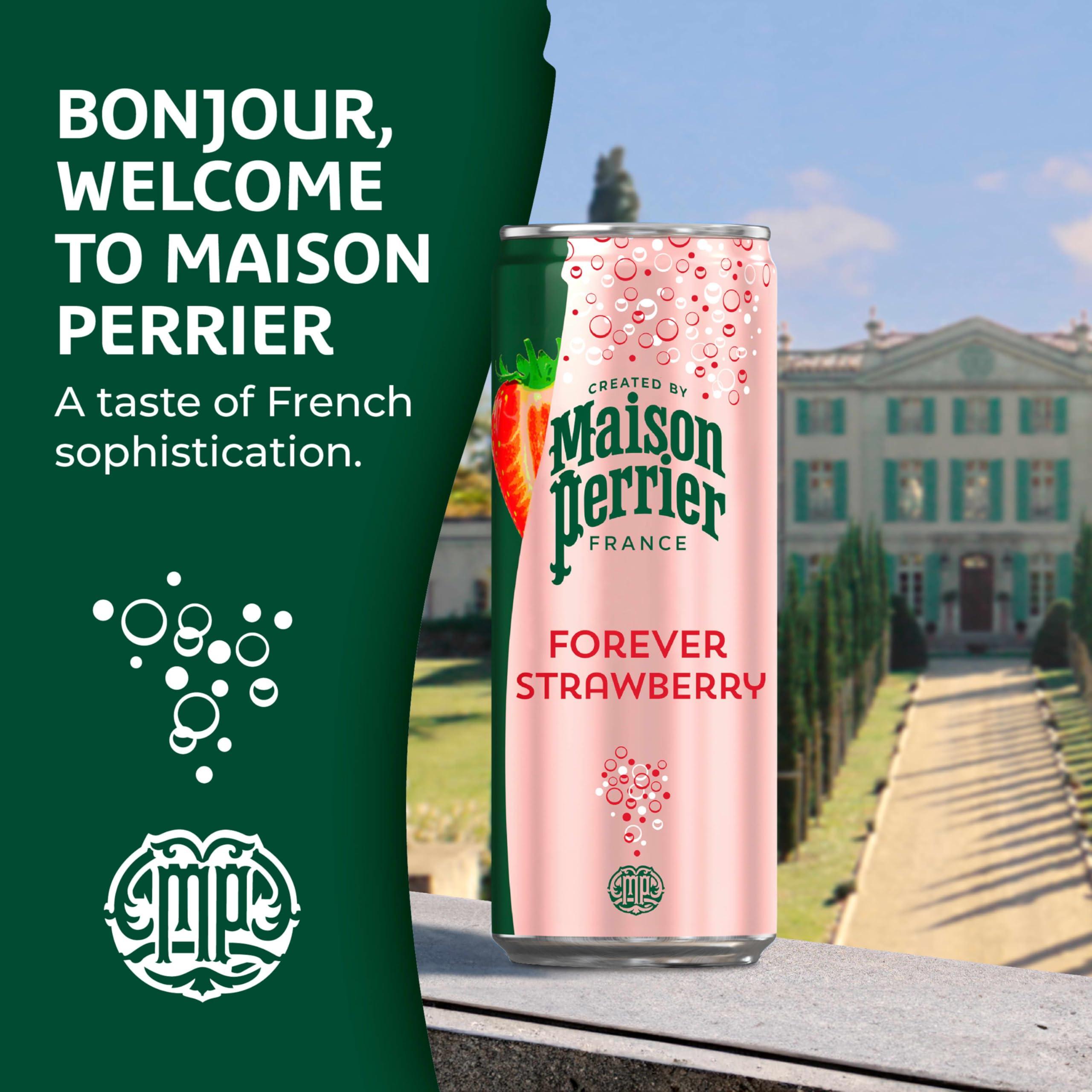 Maison Perrier Forever Strawberry Flavored Sparkling Water, 11.15 Fl Oz Cans, 8 Count, 3 Pack - Image 4