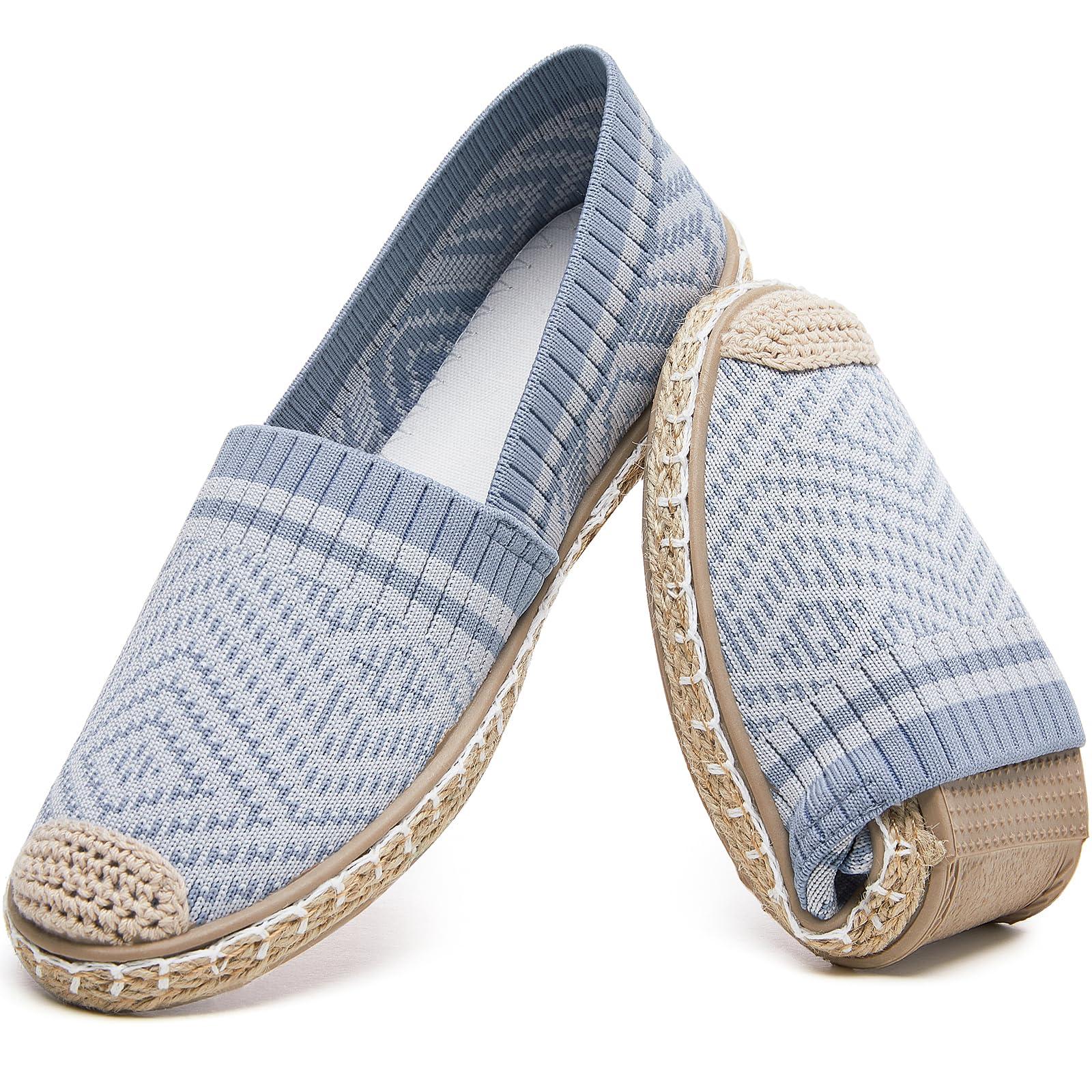 HEAWISH Ballet Flats for Women Loafer Slip on Shoes,Breathable Womens Shoes Dressy Casual Espadrilles for Women Rope Loafer Flats