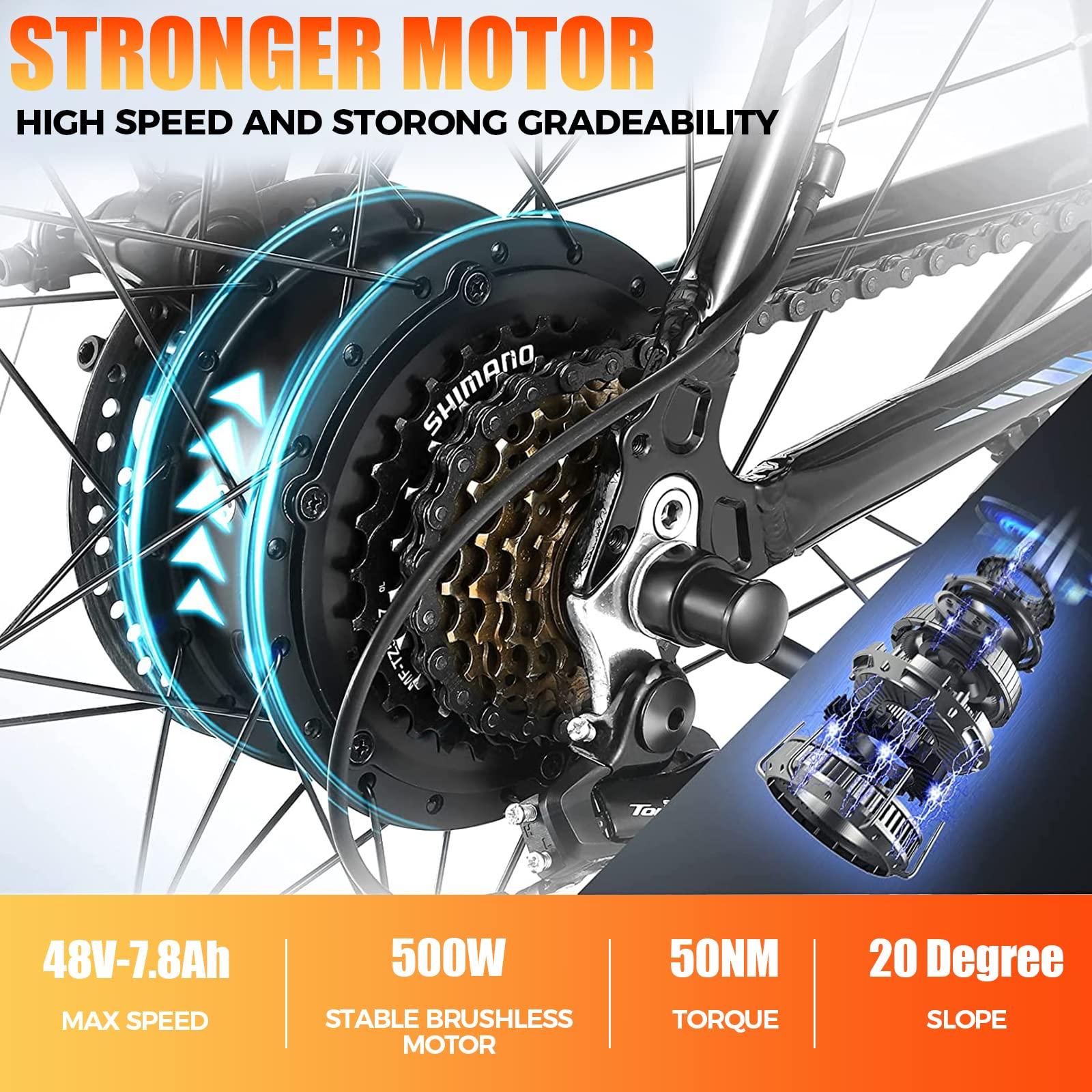 ANCHEER Electric Bike for Adults, [Peak 750W Motor] Electric Mountain Bike, 26" Sunshine Commuter Ebike, 55 Miles 22MPH Electric Bicycle with 48V/374Wh Battery, LCD Display, 21Speed, UL 2849 Certified - Image 2