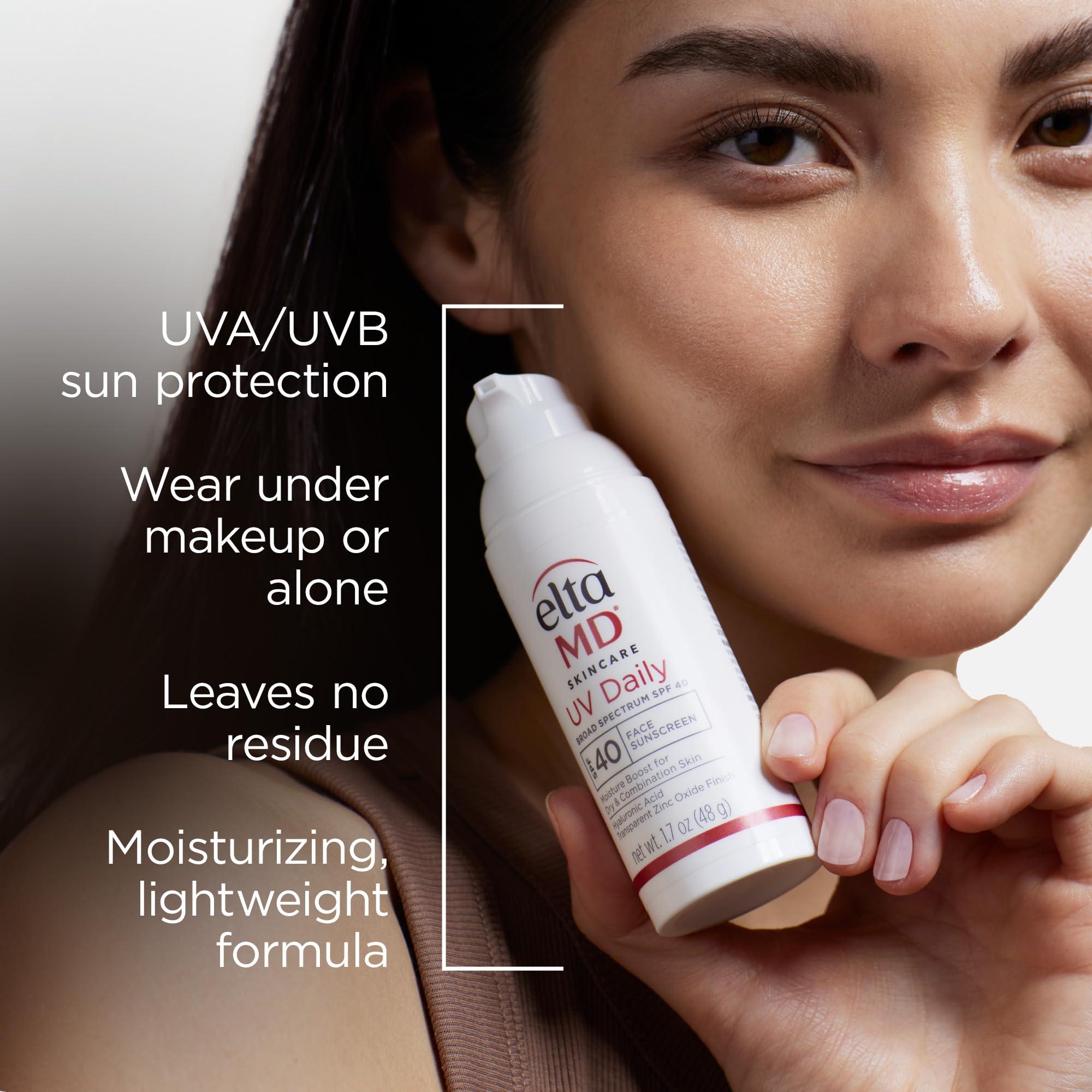 EltaMD UV Daily SPF 40 Face Sunscreen Moisturizer with Zinc Oxide, Daily Face Moisturizer with SPF, Sunscreen, For Dry Skin 1.7 oz Pump - Image 2