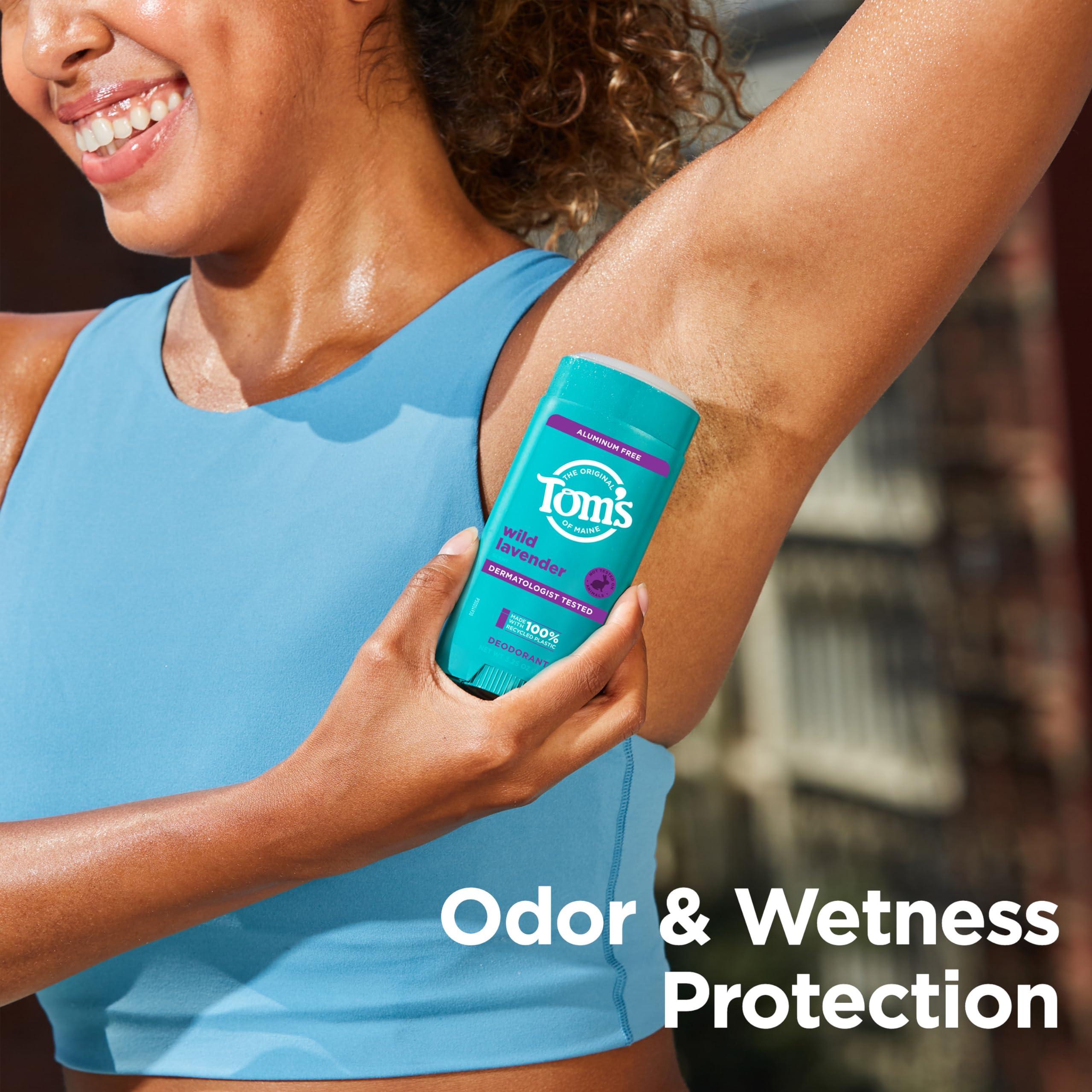 Tom's of Maine Wild Lavender Aluminum Free Natural Deodorant For Women & Men | Goes on Clear | Odor & Wetness Protection | Naturally Derived and Moisture-Locking Ingredients | 3.25 oz (2 Pack) - Image 4