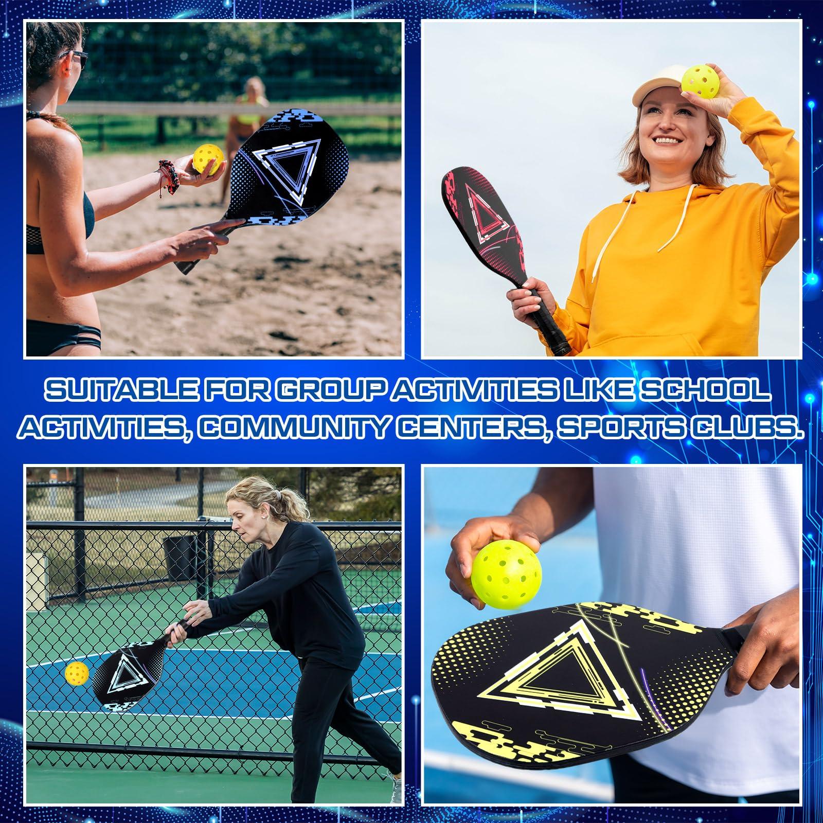 WinnerWhy 8 Pcs Paddles Set Compatible with Pickleball Wood Rackets Compatible with Pickleball 2 Carry Bags Lightweight Racquet with Ergonomic Grip for Players of All Levels Men Women - Image 6