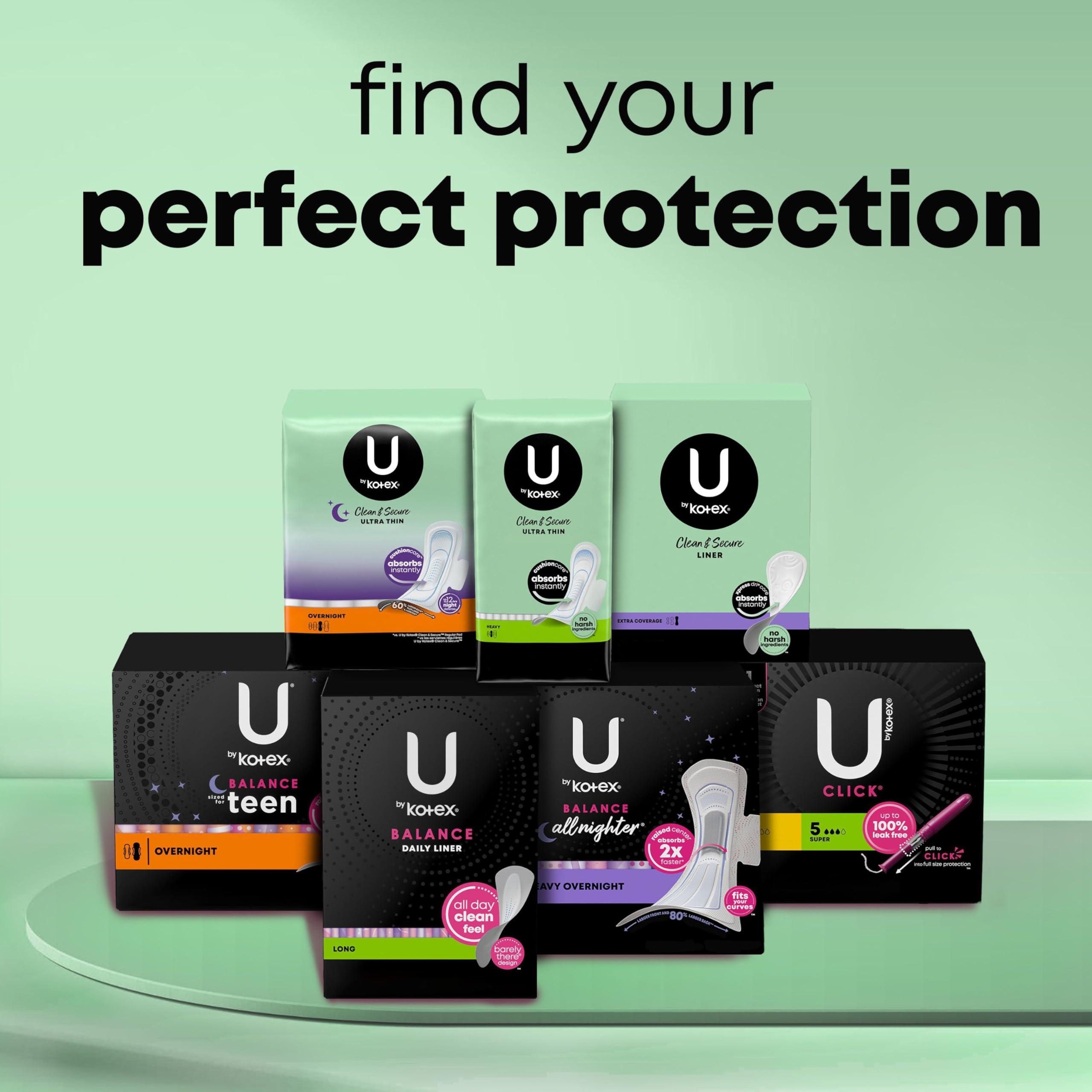 U by Kotex Clean & Secure Maxi Pads, Heavy Absorbency, 132 Count (3 Packs of 44) (Packaging May Vary) - Image 9