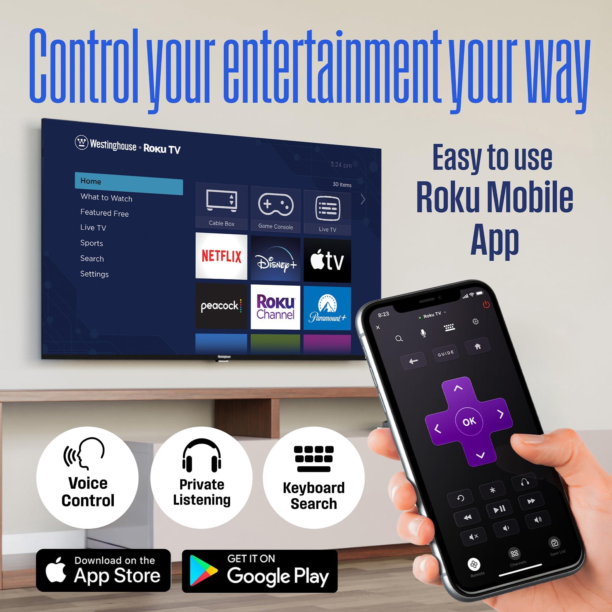 Westinghouse Edgeless Roku TV - 50 Inch Smart Television, 4K LED UHD w/HDR 10, Wi-Fi & Mobile App Connectivity, Flat Screen Compatible w/Apple Home Kit, Alexa, & Google Assistant - Image 11