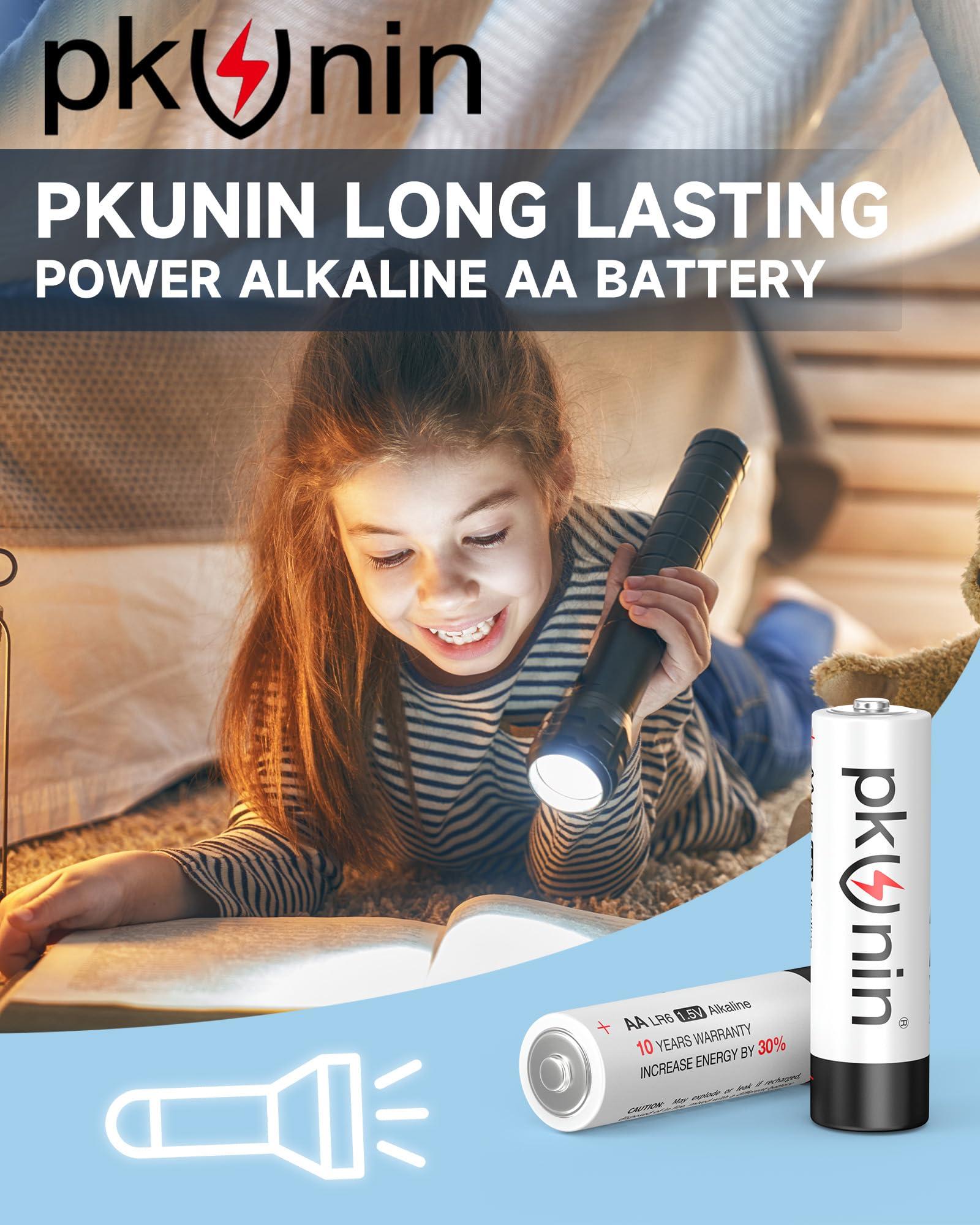 PKUNIN AA Batteries 1.5V Alkaline Double A Batteries 12 Pack, Long-Lasting LR6 Alkaline Batteries AA for Household and Office Devices, 10-Year Shelf Life - Image 2