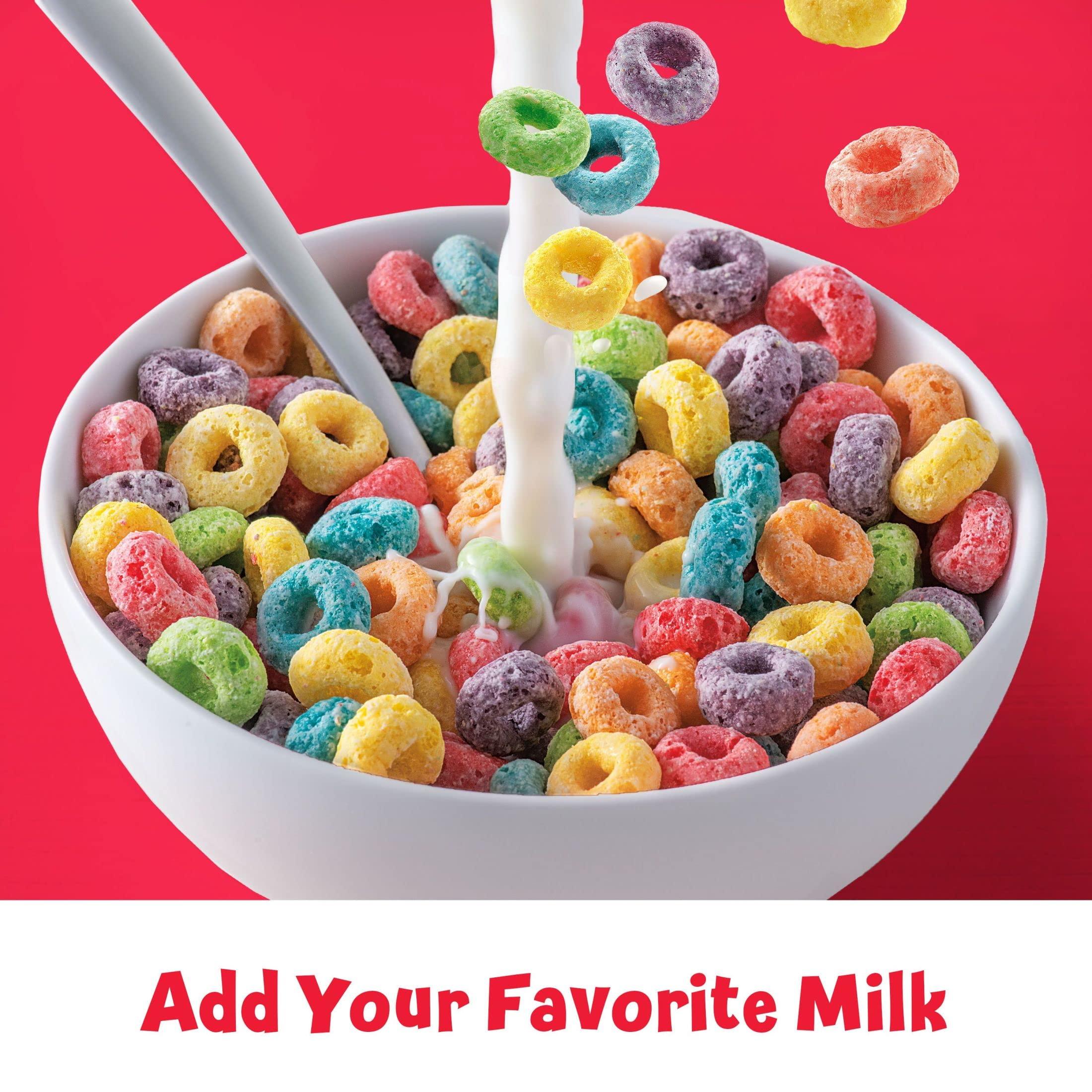 Kellogg's Froot Loops Breakfast Cereal Cups, Fruit Flavored, Breakfast Snacks with Vitamin C, Original, 18oz Case (12 Cups) - Image 6