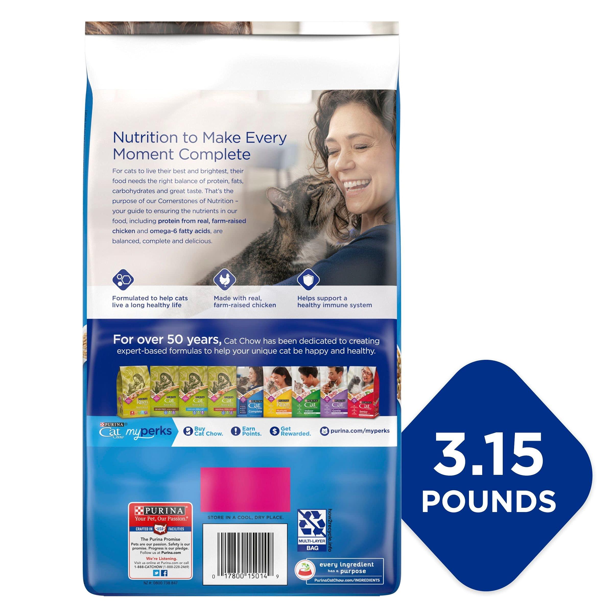 Purina Cat Chow High Protein Dry Cat Food, Complete - (Pack of 4) 3.15 lb. Bags - Image 6