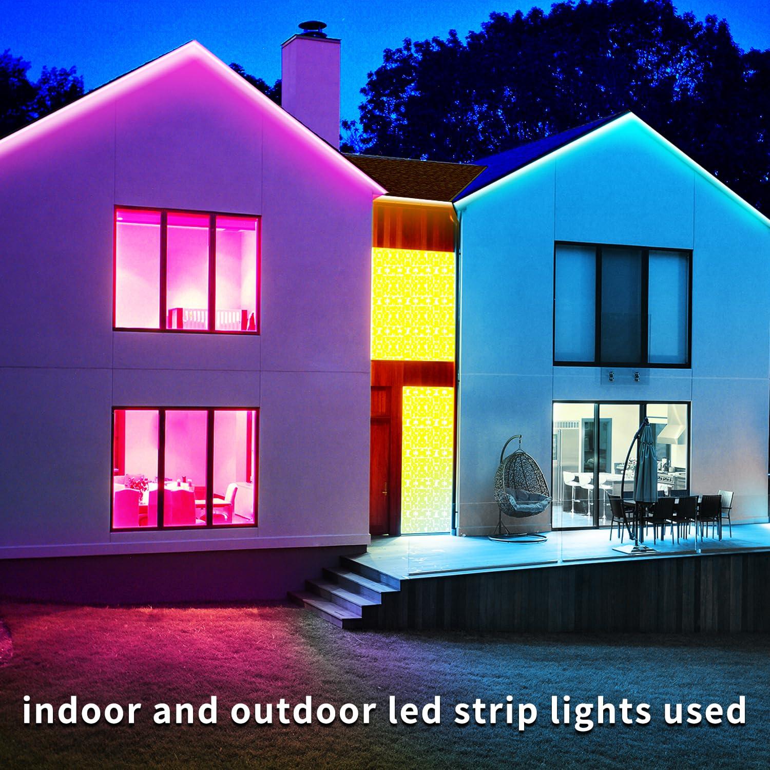 vimeepro 100ft Outdoor LED Strip Lights Waterproof,IP68 Waterproof LED Light Strips with Remote,App Control Music Sync RGB Outdoor LED Rope Lights,LED Lights for Bedroom,Roof,Pool,Deck,Balcony - Image 5