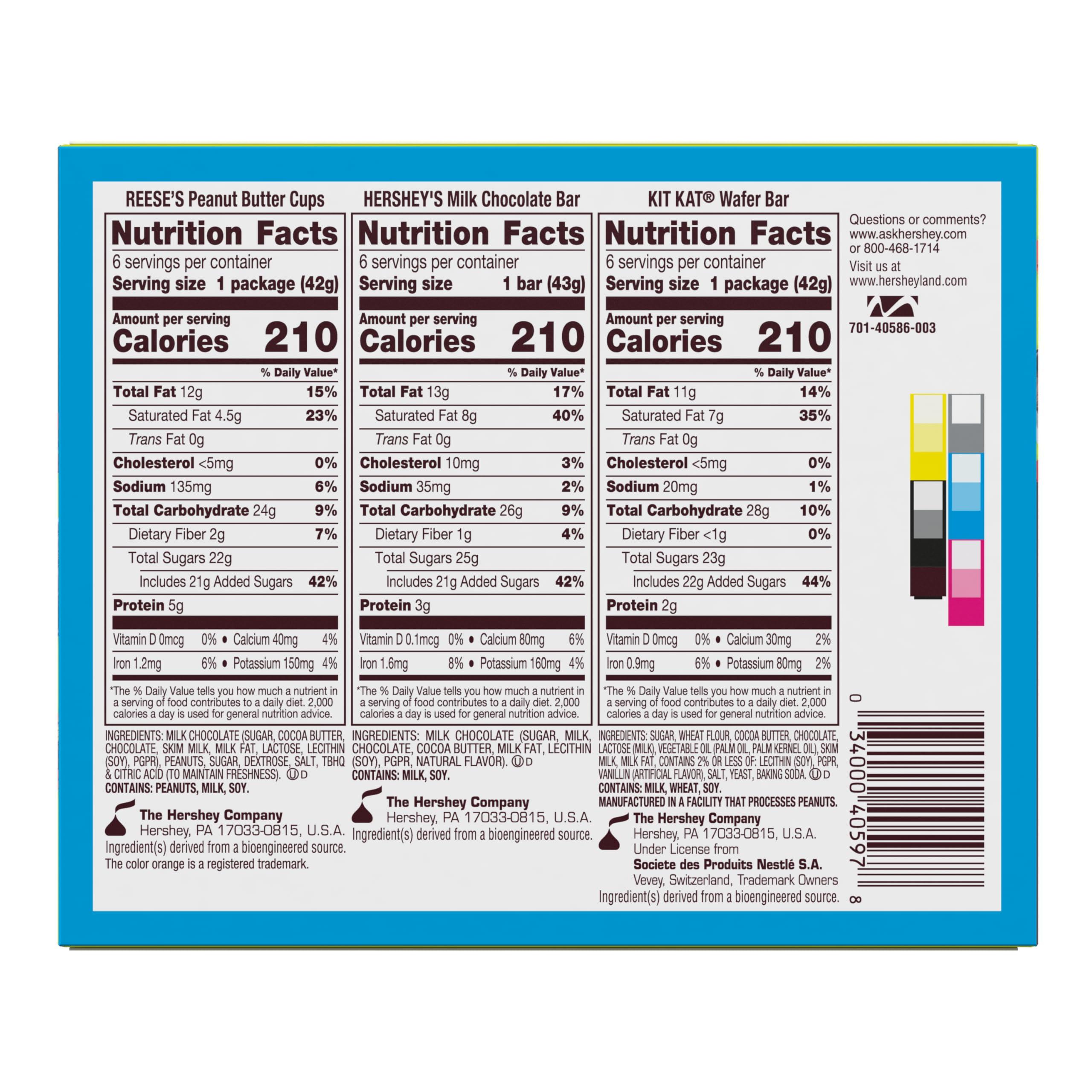 HERSHEY'S, KIT KAT and REESE'S Assorted Milk Chocolate Candy Variety Box, 27.3 oz (18 Count) - Image 8