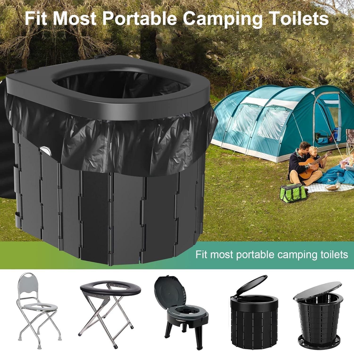 20 PCS Portable Toilet Bags for Camping - 100% Compostable & Biodegradable Toilet Replacement Bags, 8 Gallon Thickened Bucket Liner for Outdoor Boating Trip, Trash Bags Plastic Free - Image 6