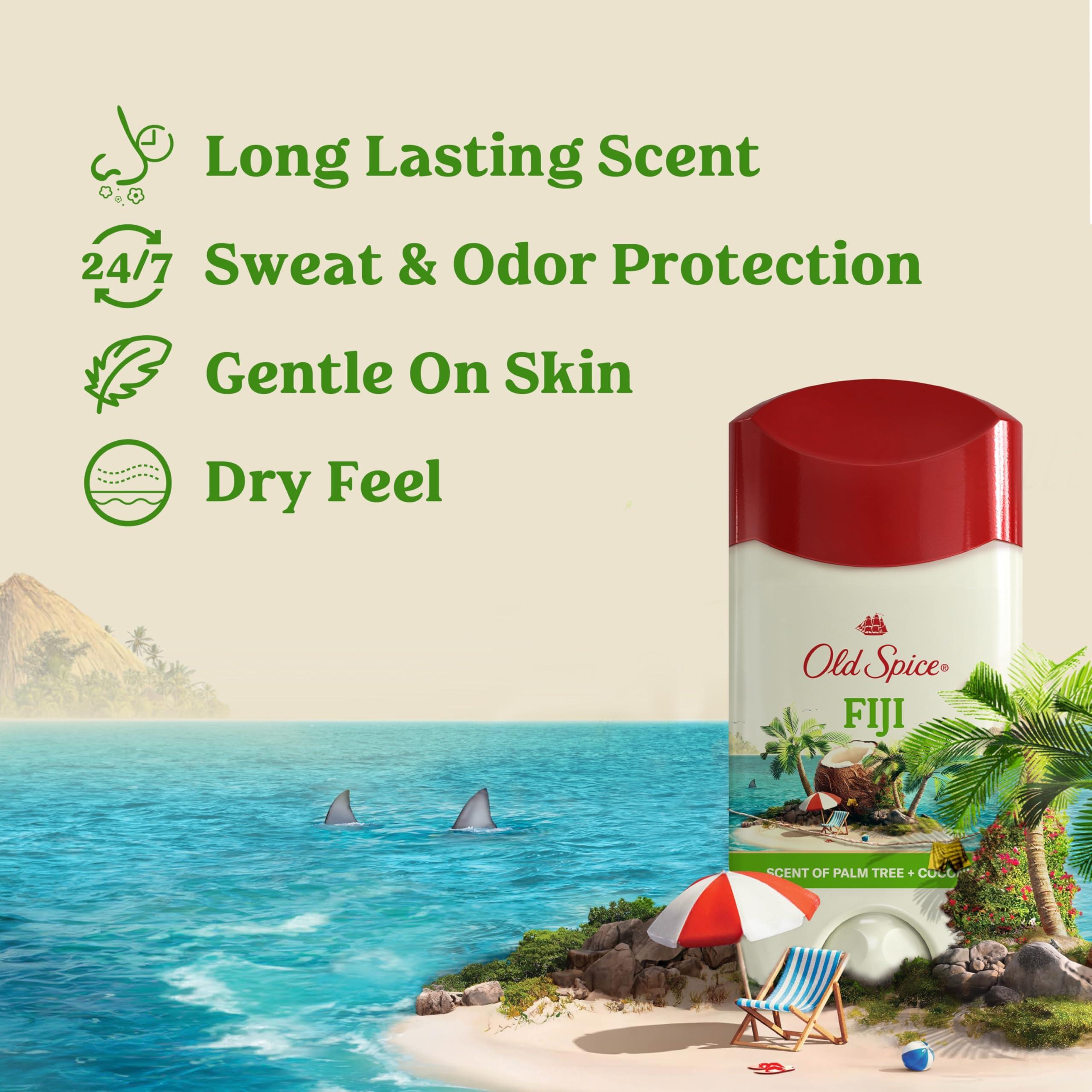 Old Spice Antiperspirant Deodorant for Men, 24/7 Sweat and Odor Protection, Advanced Skin Conditioners, Fiji with Palm Tree Scent, Invisible Solid, 2.6 oz (Pack of 2) - Image 2