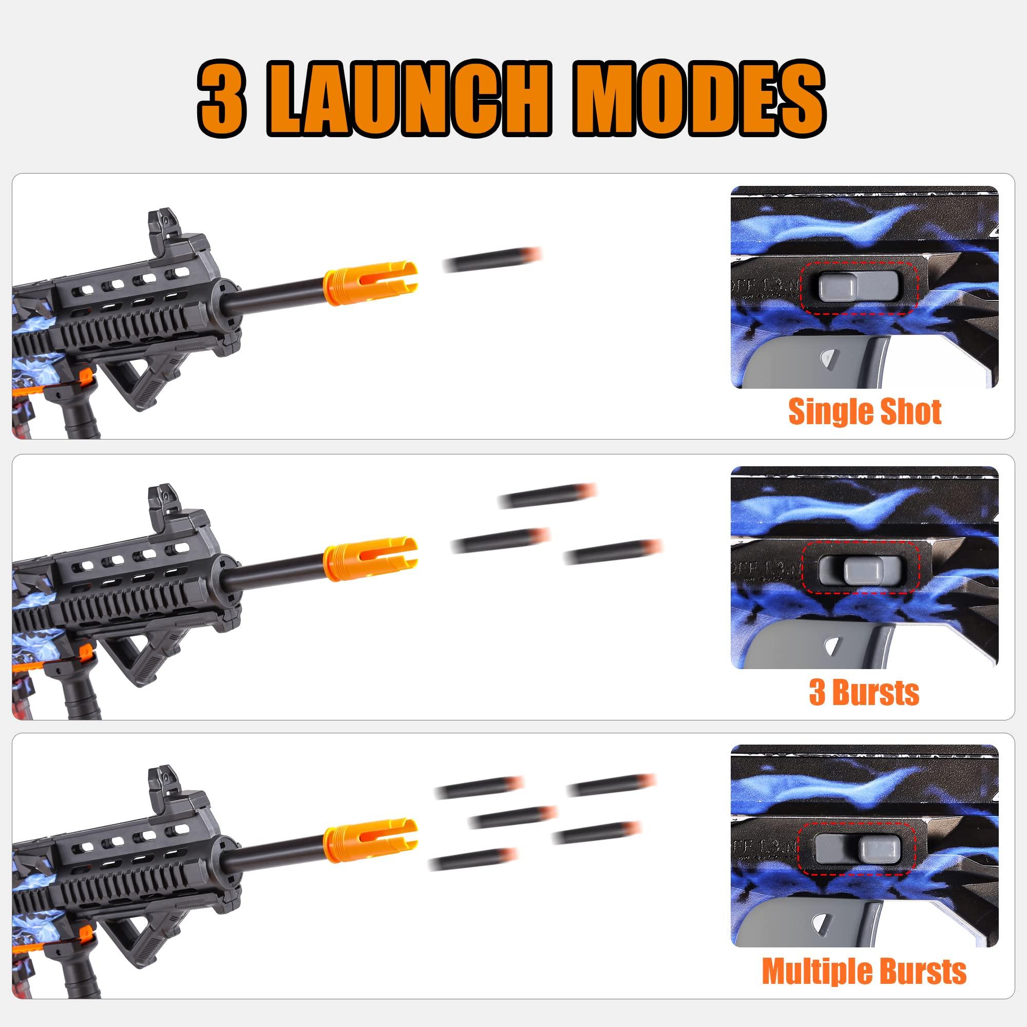 COOLFOX Electric Automatic Toy Gun for Toy Guns Sniper Soft Bullets [Shoot Faster] Burst Soft Bullets Toy Gun for Boys,Toy Foam Blasters & Guns with 100 Toy Sniper Darts for Kids(Blue) - Image 6