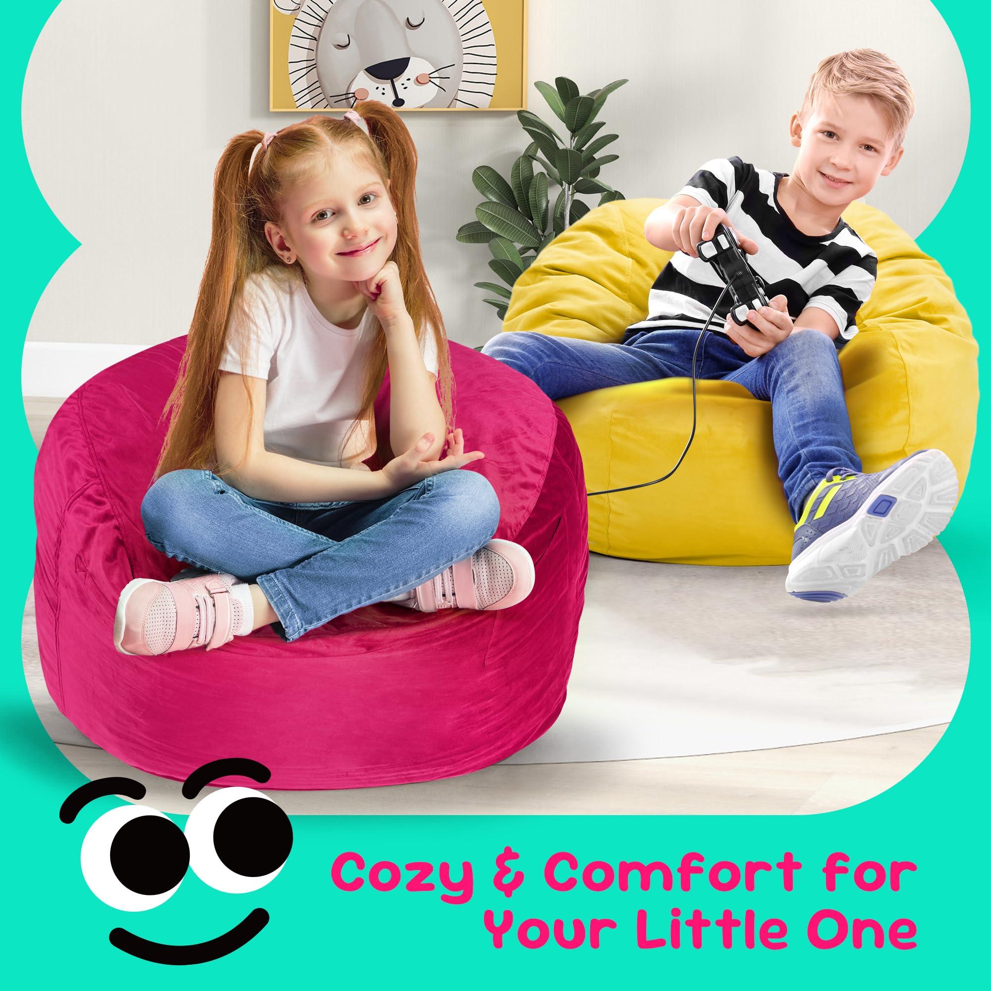 Hobestluk Bean Bag Chairs 2.5FT Bean Bag Chair with Memory Foam Filled & Machine Washable Cover,Beanbag Chair, Small Bean Bag Chairs for Playroom, Living Room, Bedroom  - Image 6