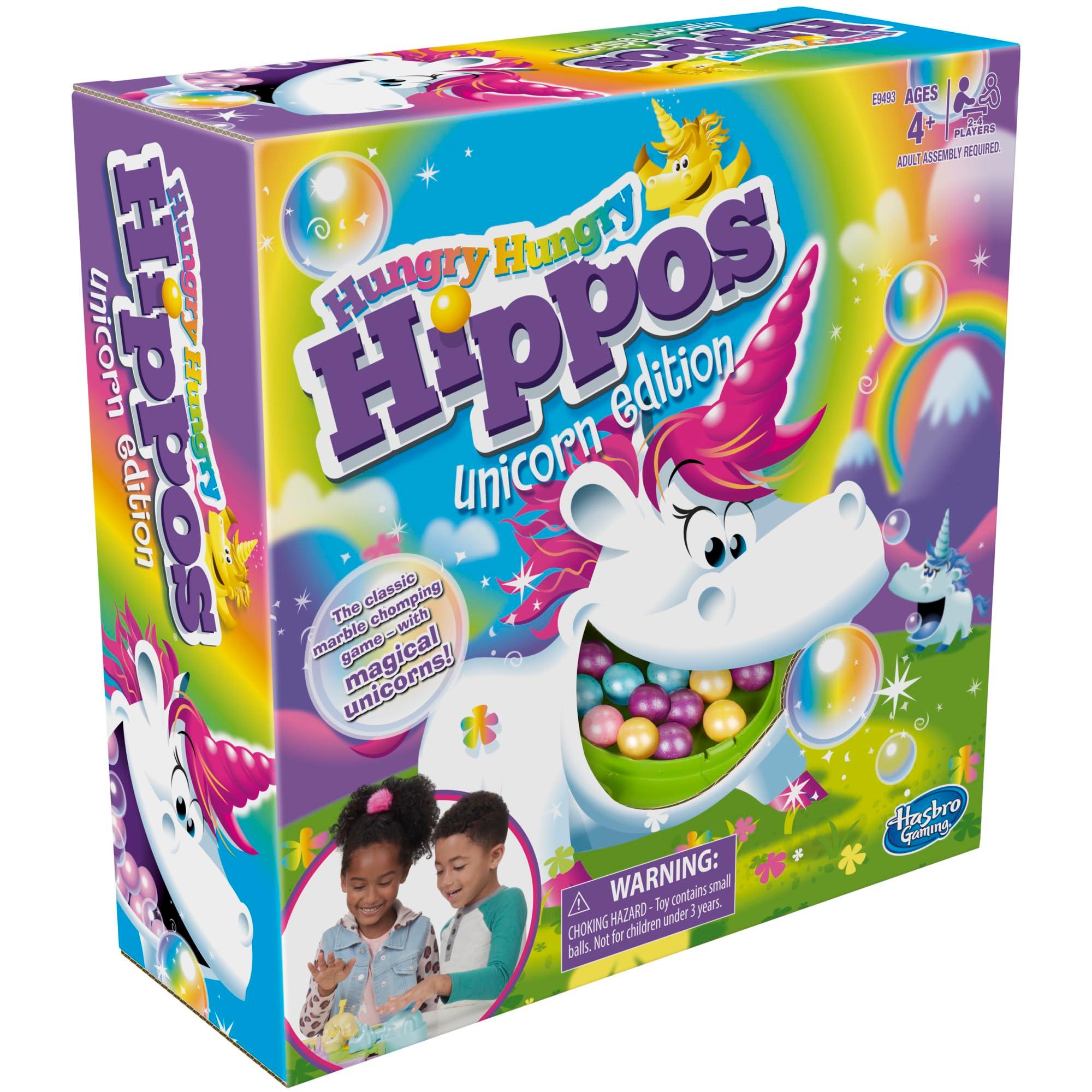 Hasbro Gaming Hungry Hippos Unicorn Edition Pre-School Board Game for Kids Ages 4 and Up; 2-4 Players (Amazon Exclusive) - Image 2