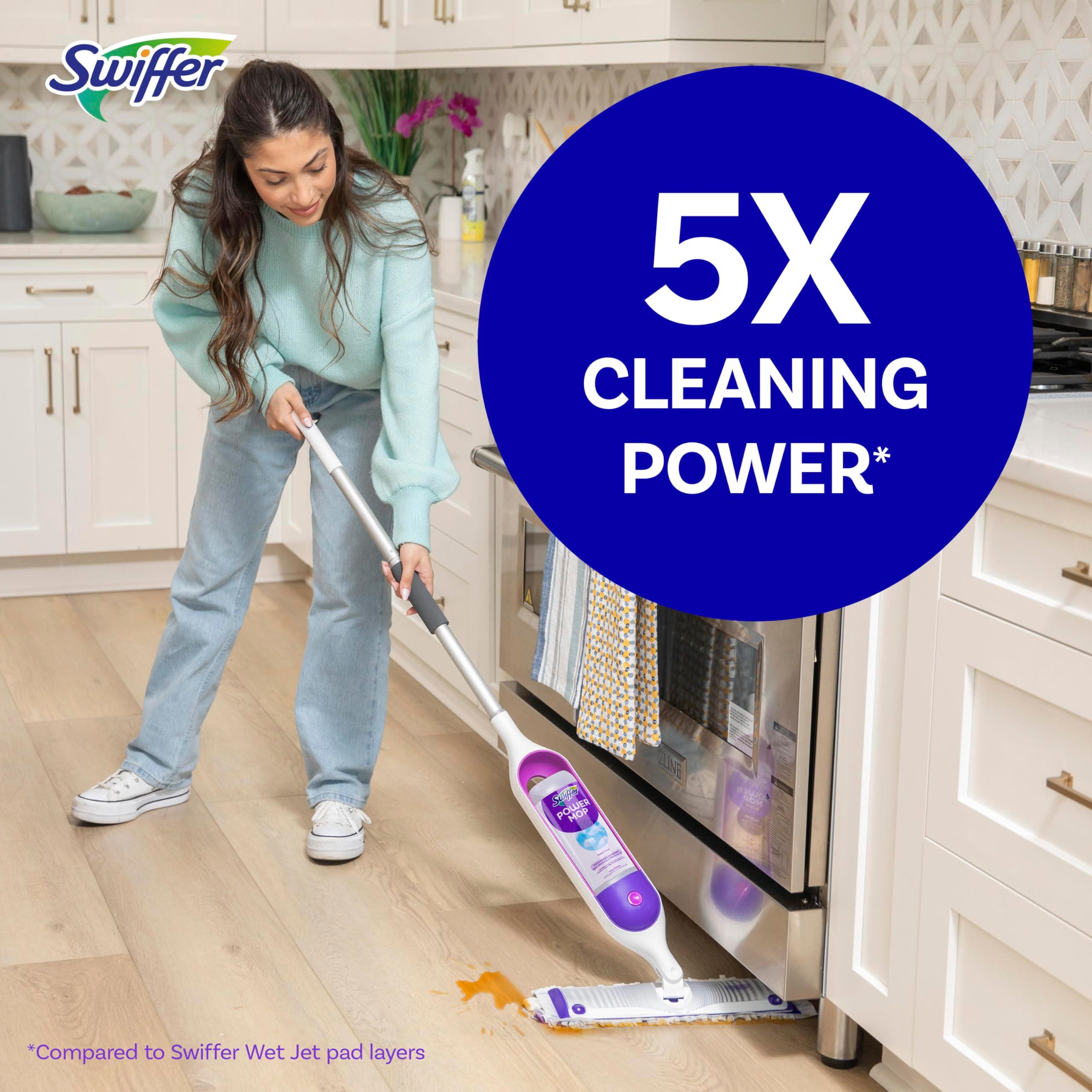 Swiffer PowerMop Multi-Surface Mop Kit for Floor Cleaning, Includes PowerMop, 2 Mopping Pad Refills, 1 Cleaning Solution with Fresh Scent and 2 Batteries - Image 3