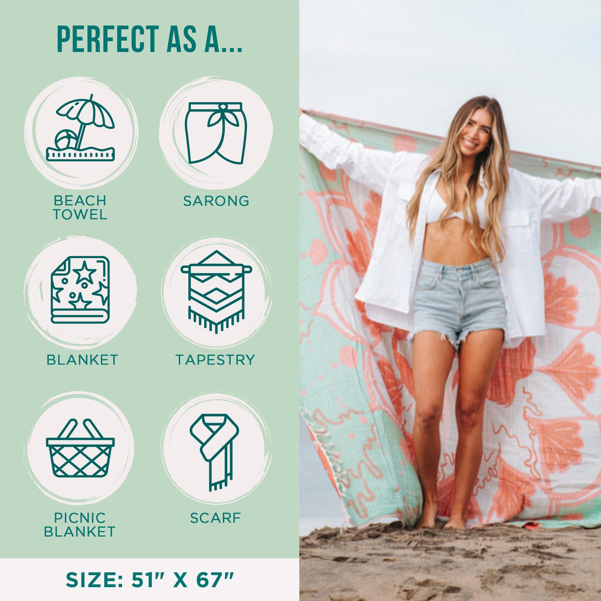 Sand Cloud Oversized Turkish Beach Towel - Disney Boho Mermaid - Sand Free - 100% Certified Organic Turkish Cotton Yarn - Quick Dry Towel for Beach, Picnic, Blanket or Bath - As Seen on Shark Tank - Image 4