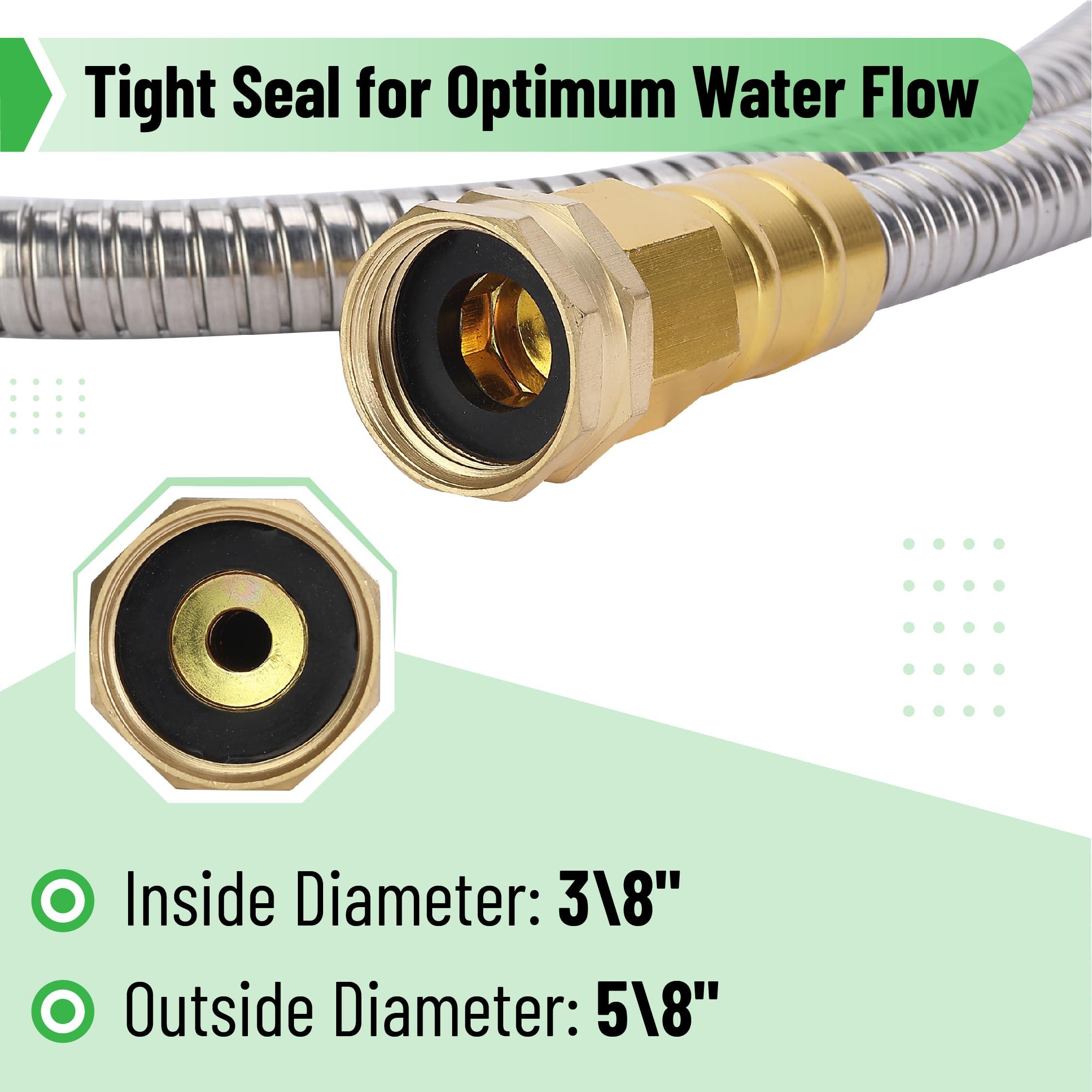 UNCO 10 Feet Stainless Steel No Kink Metal Garden Hose - Image 3