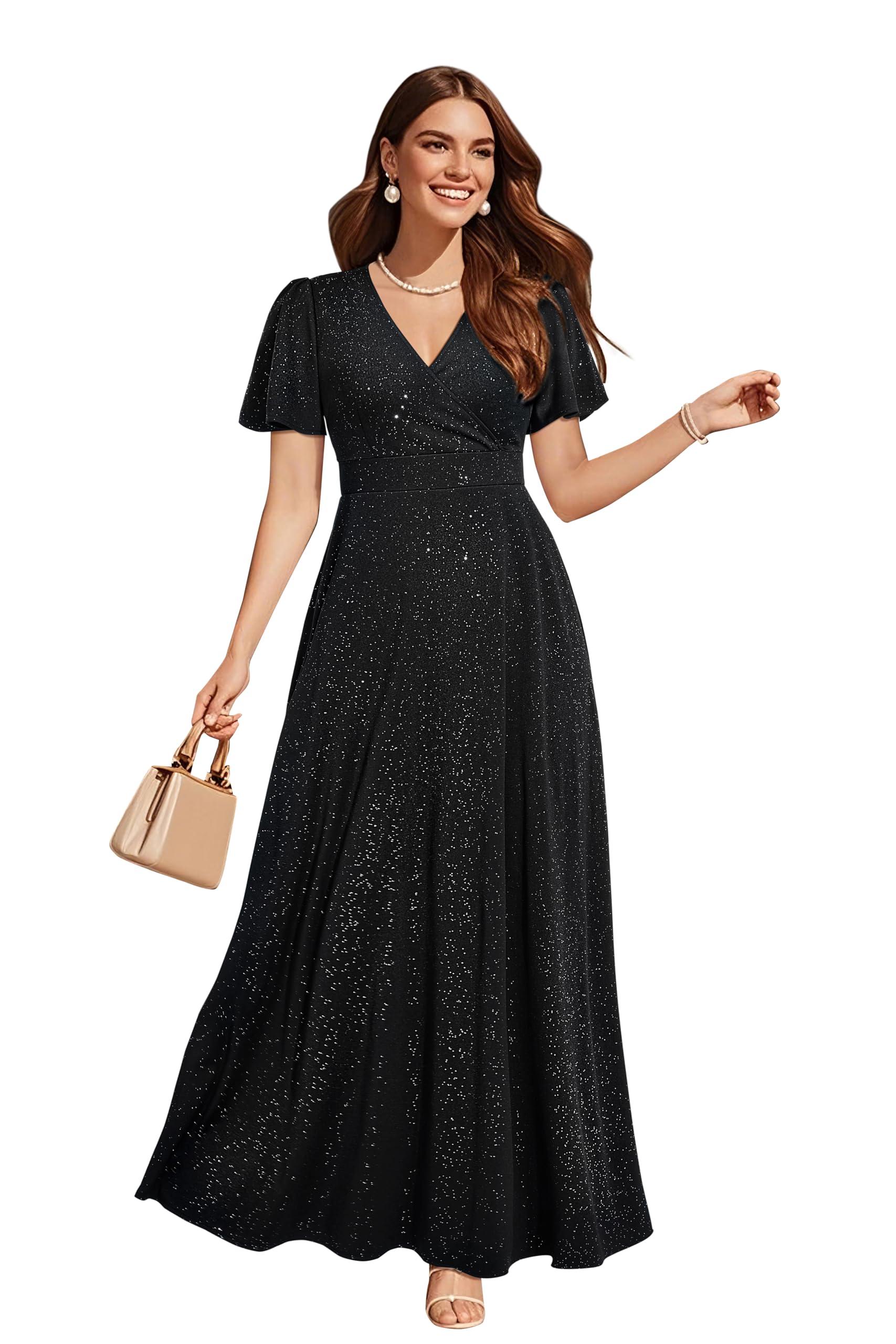 Pinup Fashion Women Plus Size Formal Dresses - Evening Gowns Wedding Guest Glitter Prom Long Dress - Image 5