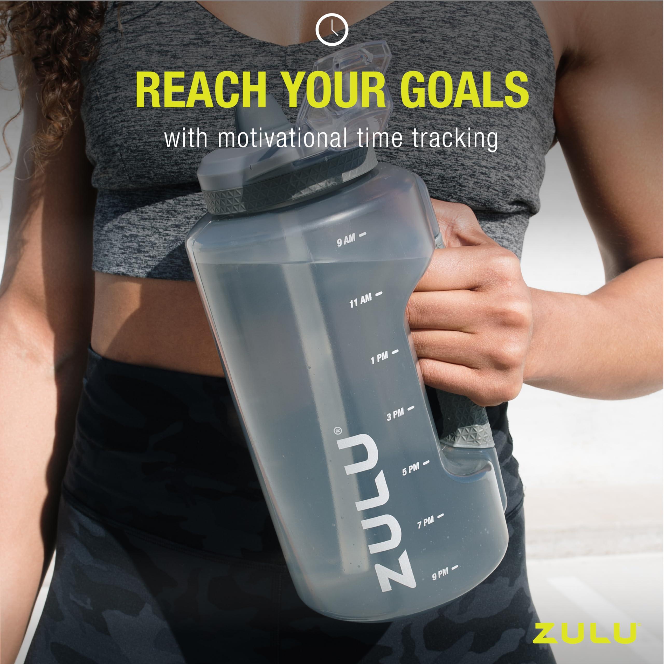 ZULU Goals 64oz Large Half Gallon Jug Water Bottle with Motivational Time Marker, Covered Straw Spout and Carrying Handle, Perfect for Gym, Home, and Sports, Tropical Violet - Image 7