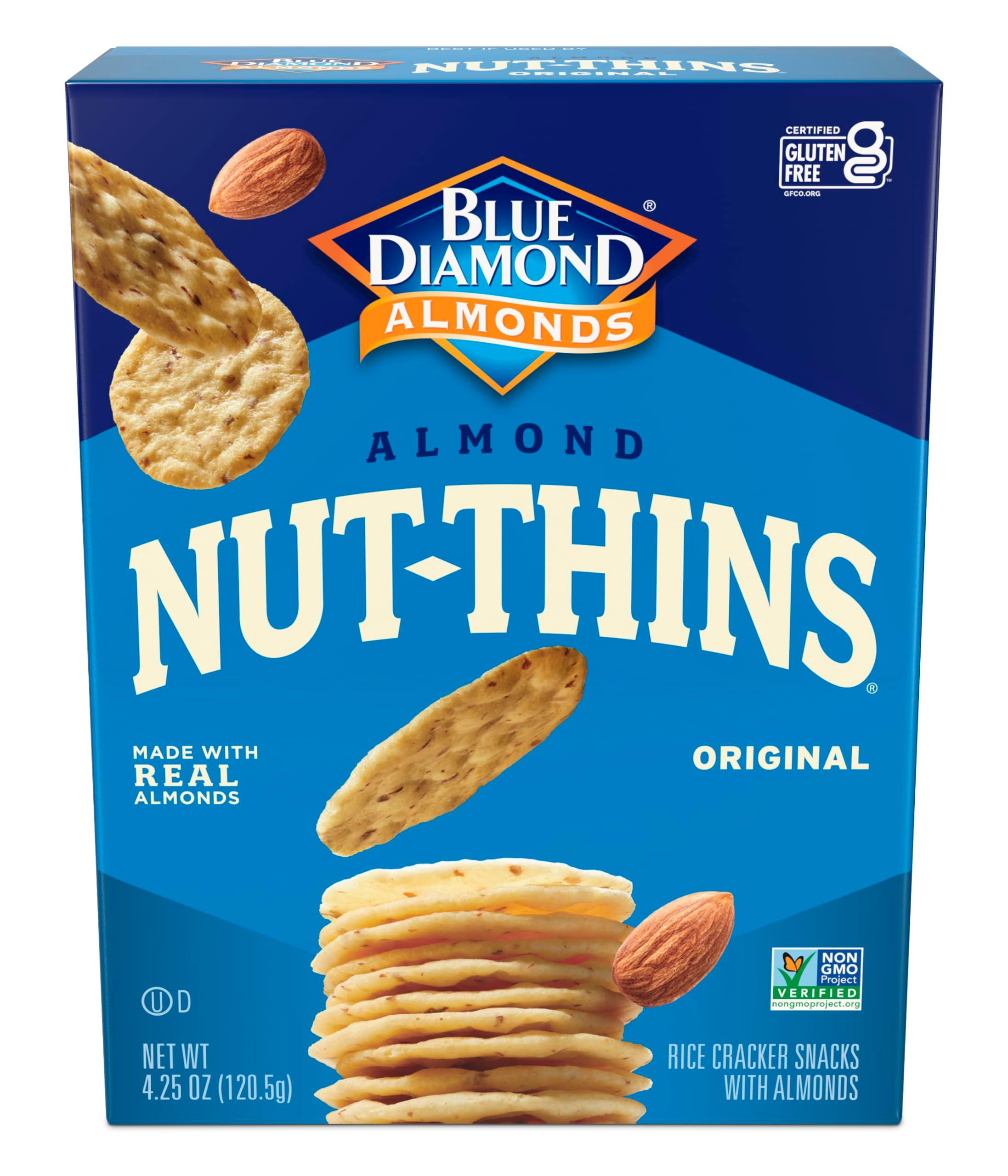 Blue Diamond Almonds, Gluten Free Cracker Crisps, Original Almond Flavored perfect for Snacking and Healthy Options, 4.25 oz