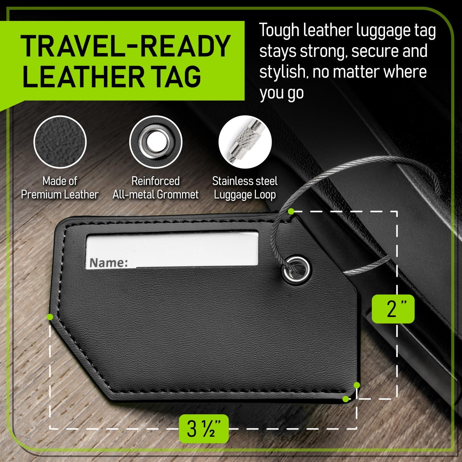 Untethered 4-Pack Luggage Tag Set | Durable Luggage Tags for Suitcases & Travel Bags | Bag Tag & Name ID Identifiers | Suitcase Tags for Easy Luggage Identification - Image 5