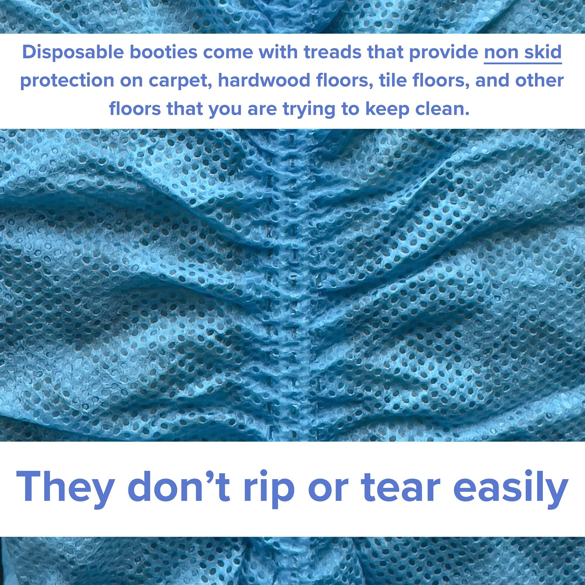 Innovative Haus Blue Indoor Disposable Shoe Covers - Disposable Non Slip Boot Covers - Indoor Reusable Booties - Treads - Water Resistant - 100 Pack, Extra Large - Image 7