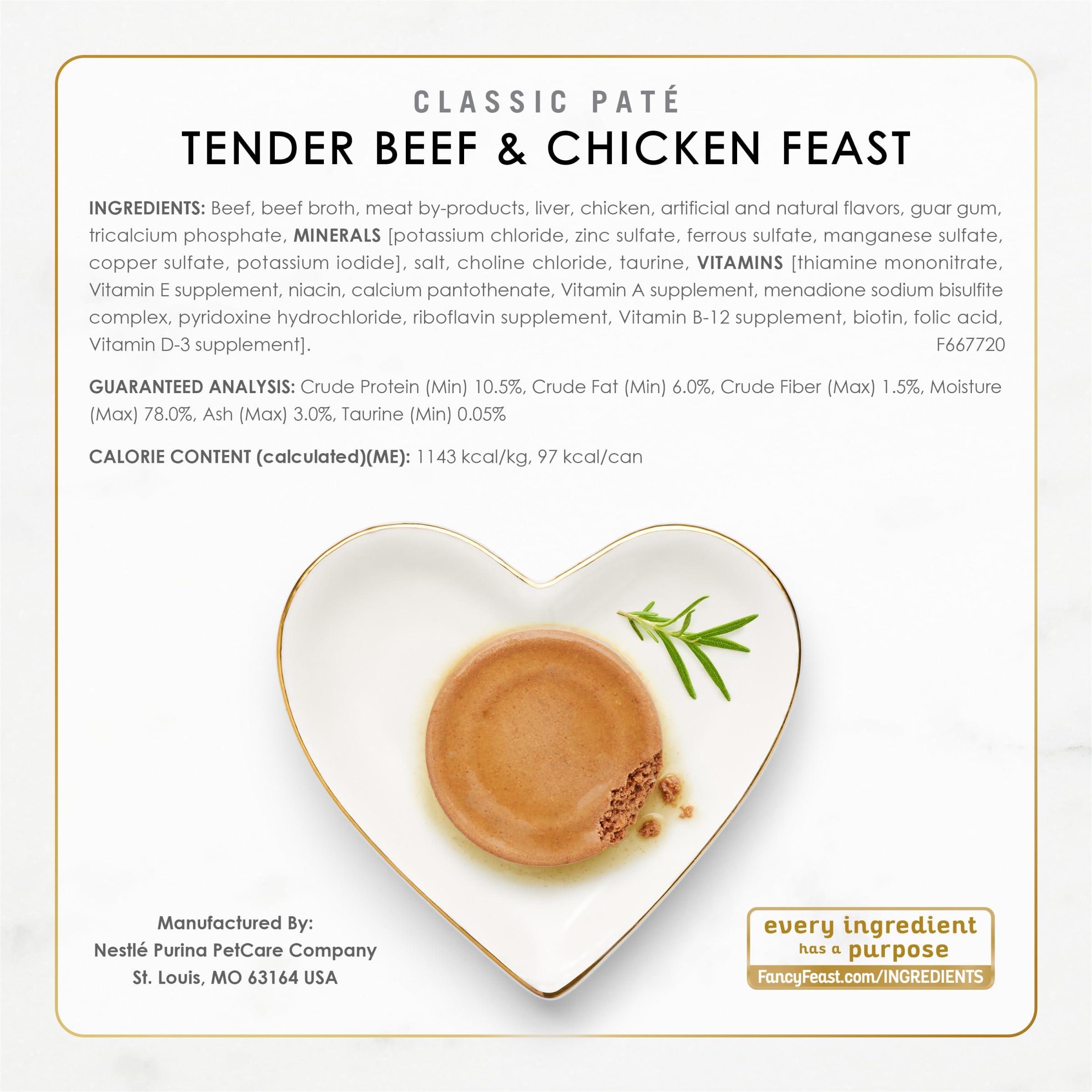 Fancy Feast Poultry and Beef Feast Classic Pate Collection Grain Free Wet Cat Food Variety Pack - (Pack of 30) 3 oz. Cans - Image 7