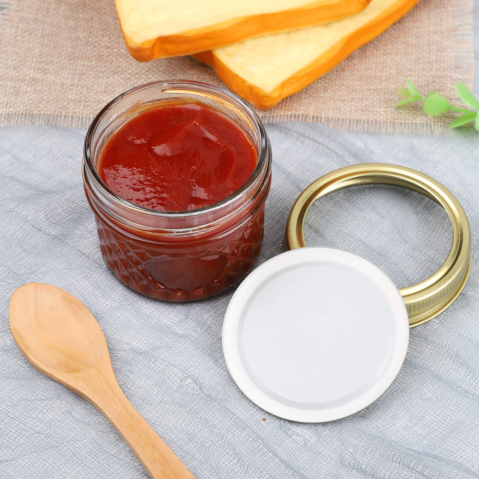 Mcupper 4oz Mini Mason Jars,Set of 40 Quilted Crystal Style Canning Jars With Gold Lids and Bands, Regular Mouth Glass Jars For Honey, Jelly, Jams-40 Black Labels,1 Chalk Marker Included - Image 2