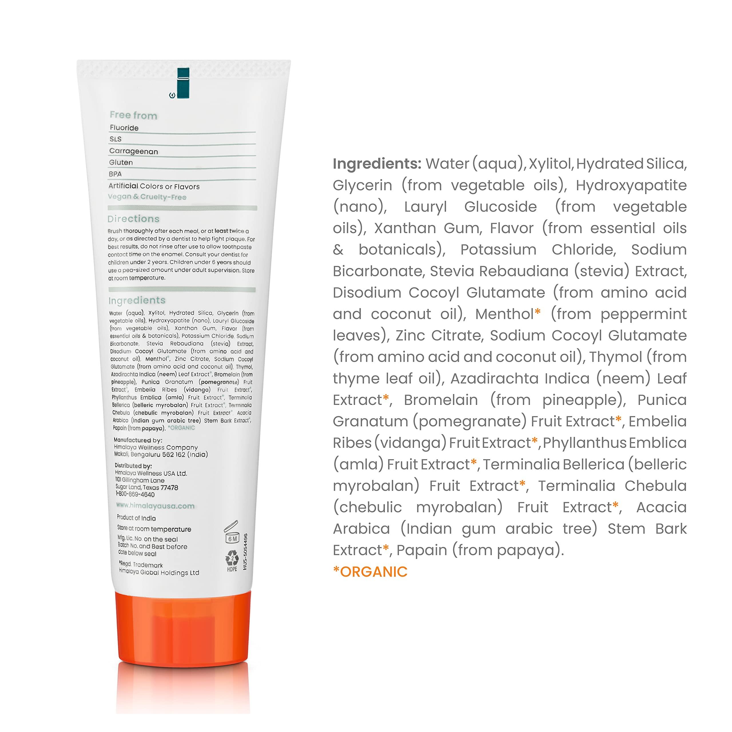 Himalaya Botanique Whitening + Hydroxyapatite Toothpaste, Mint Flavor - Nano Hydroxyapatite to Support Remineralization and Restore Enamel, Appropriate for Sensitive Teeth - Vegan, Gluten Free, 4 oz - Image 2