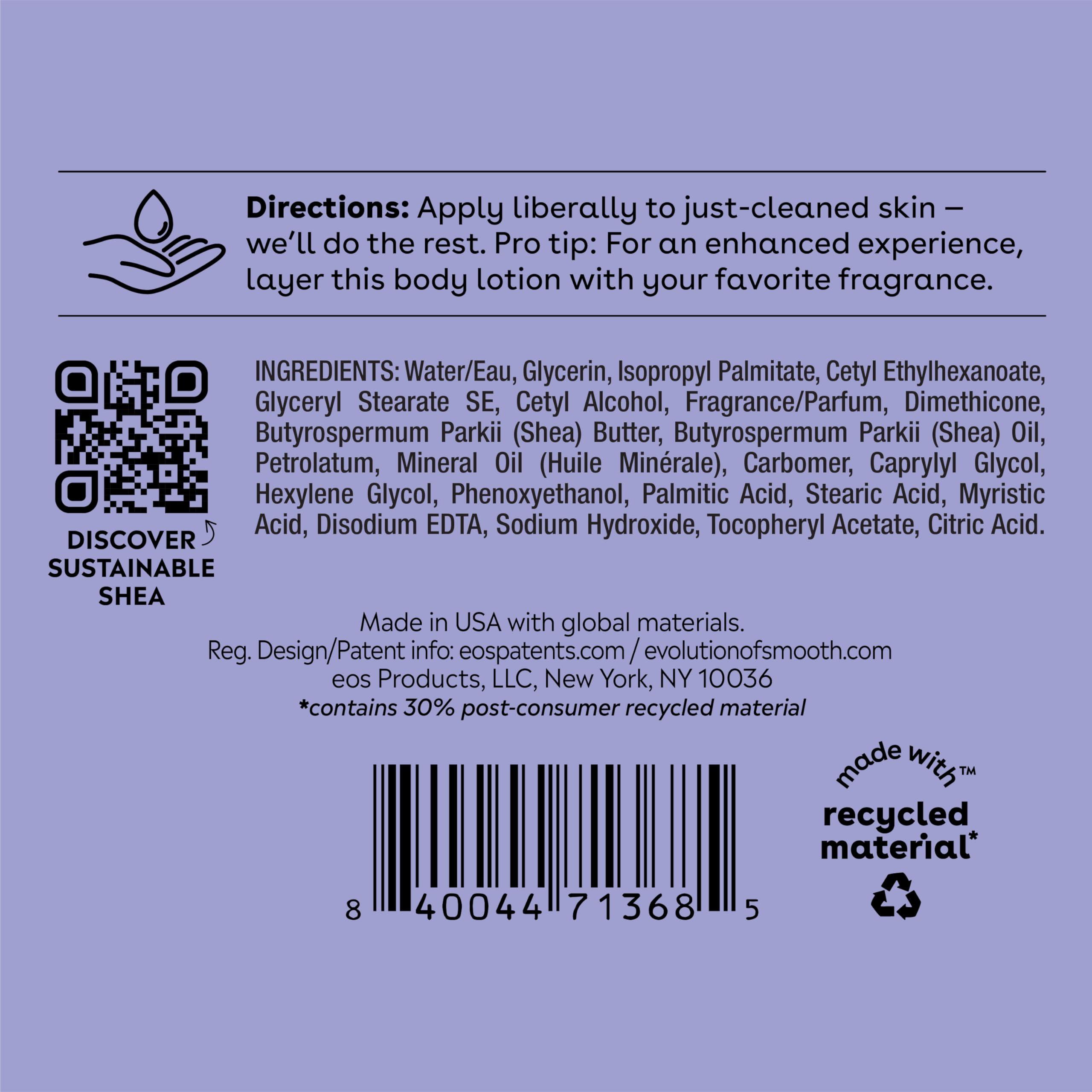 eos Shea Better Body Lotion- Vanilla Cashmere, 24-Hour Moisture Skin Care, Lightweight & Non-Greasy, Made with Natural Shea, Vegan, 16 fl oz - Image 8