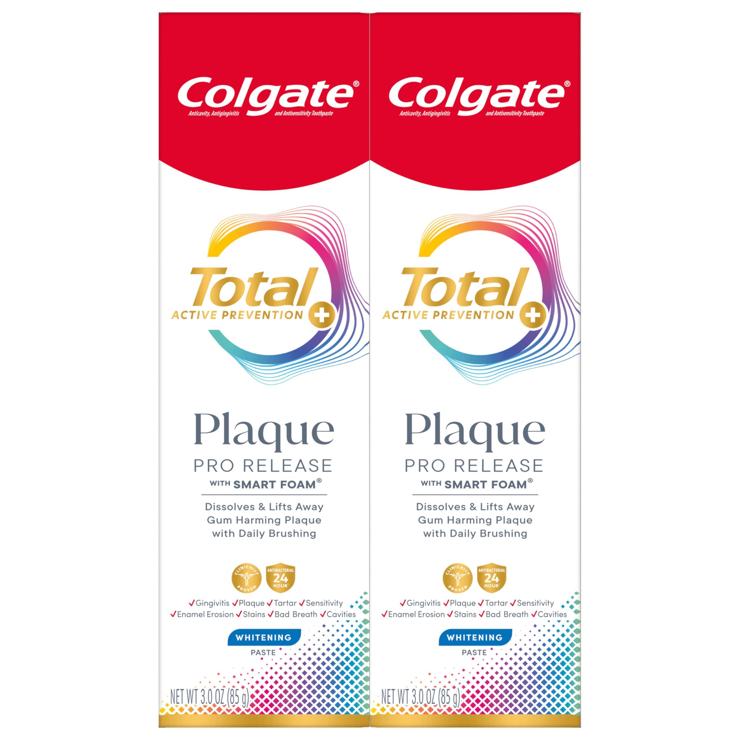 Colgate Total Plaque Pro Release Whitening Toothpaste, 2 Pack, 3.0 Oz Tubes - Image 9
