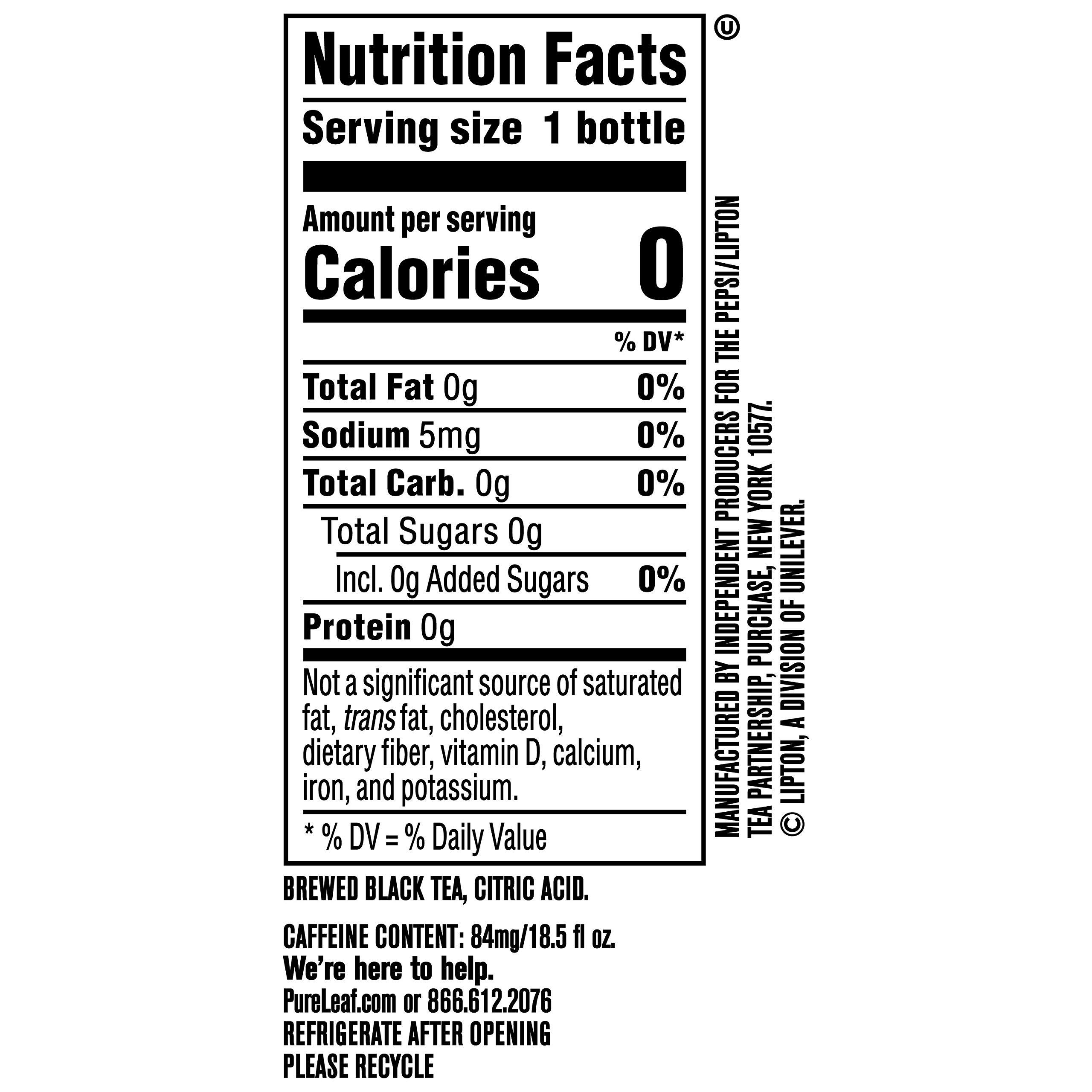 Pure Leaf Iced Tea, Unsweetened Real Brewed Tea, Zero Sugar & Zero Calories, 18.5 Fl Oz (Pack of 12) - Image 2
