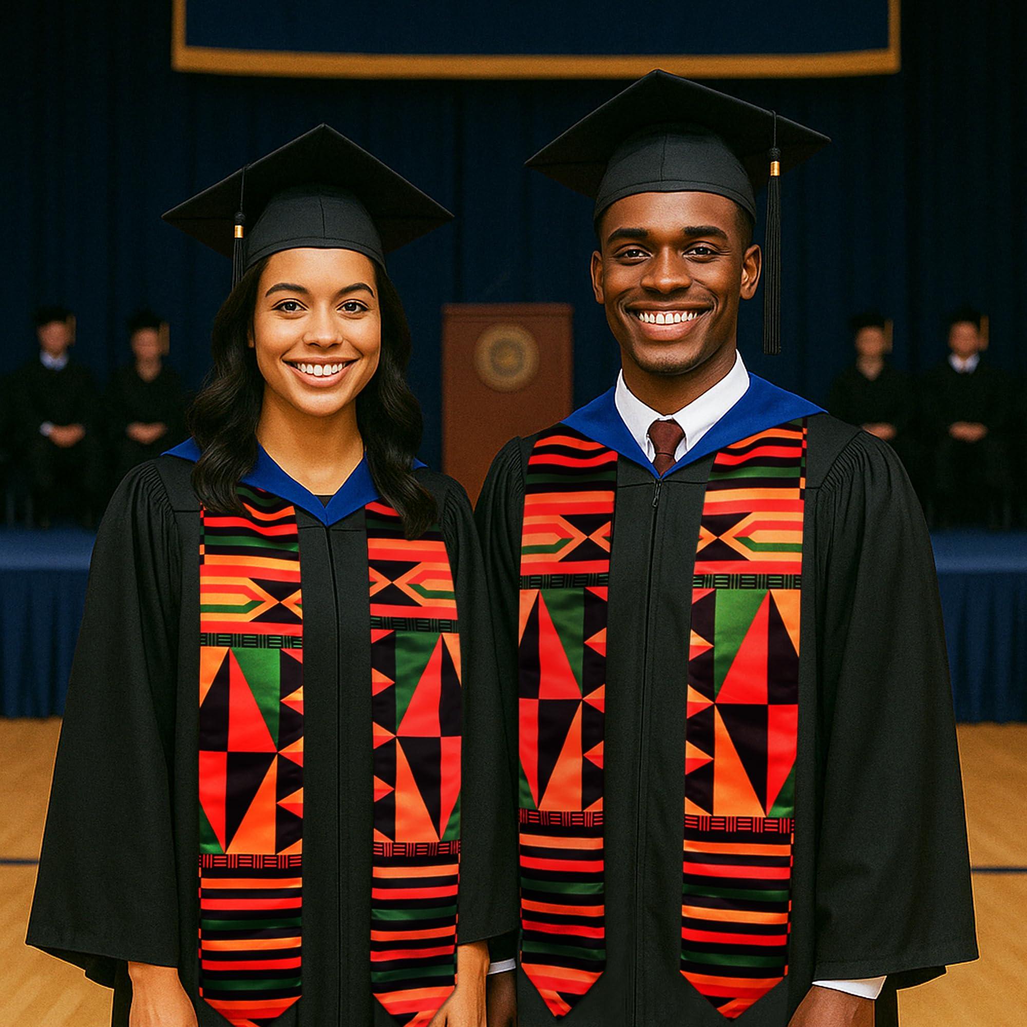 Adult Graduation Stole - Traditional African Kente Design | 60” Long Beautiful Satin Cloth - Image 5