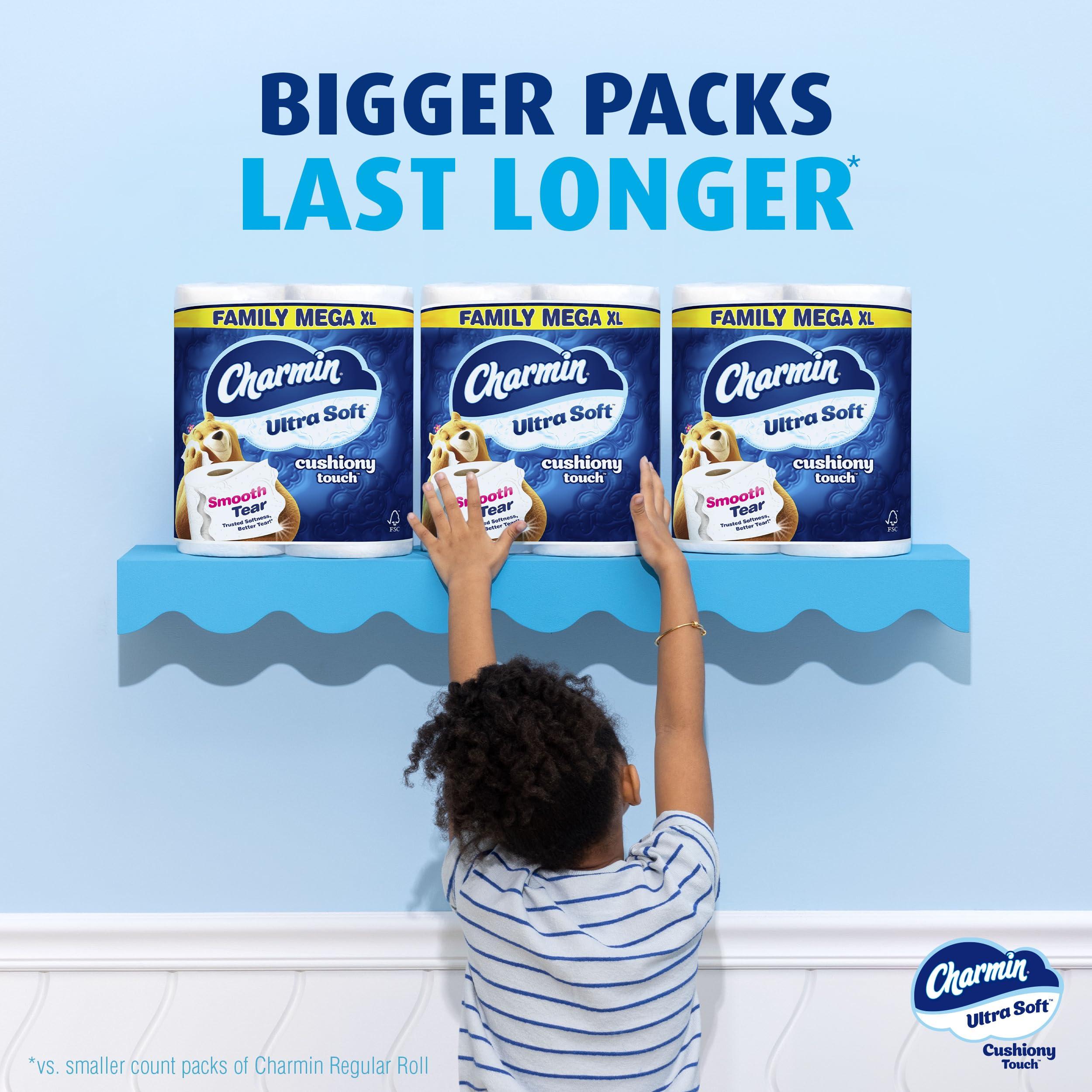 Charmin Toilet Paper Ultra Soft Cushiony Touch, 18 Family Mega XL Rolls = 126 Regular Rolls - Image 11
