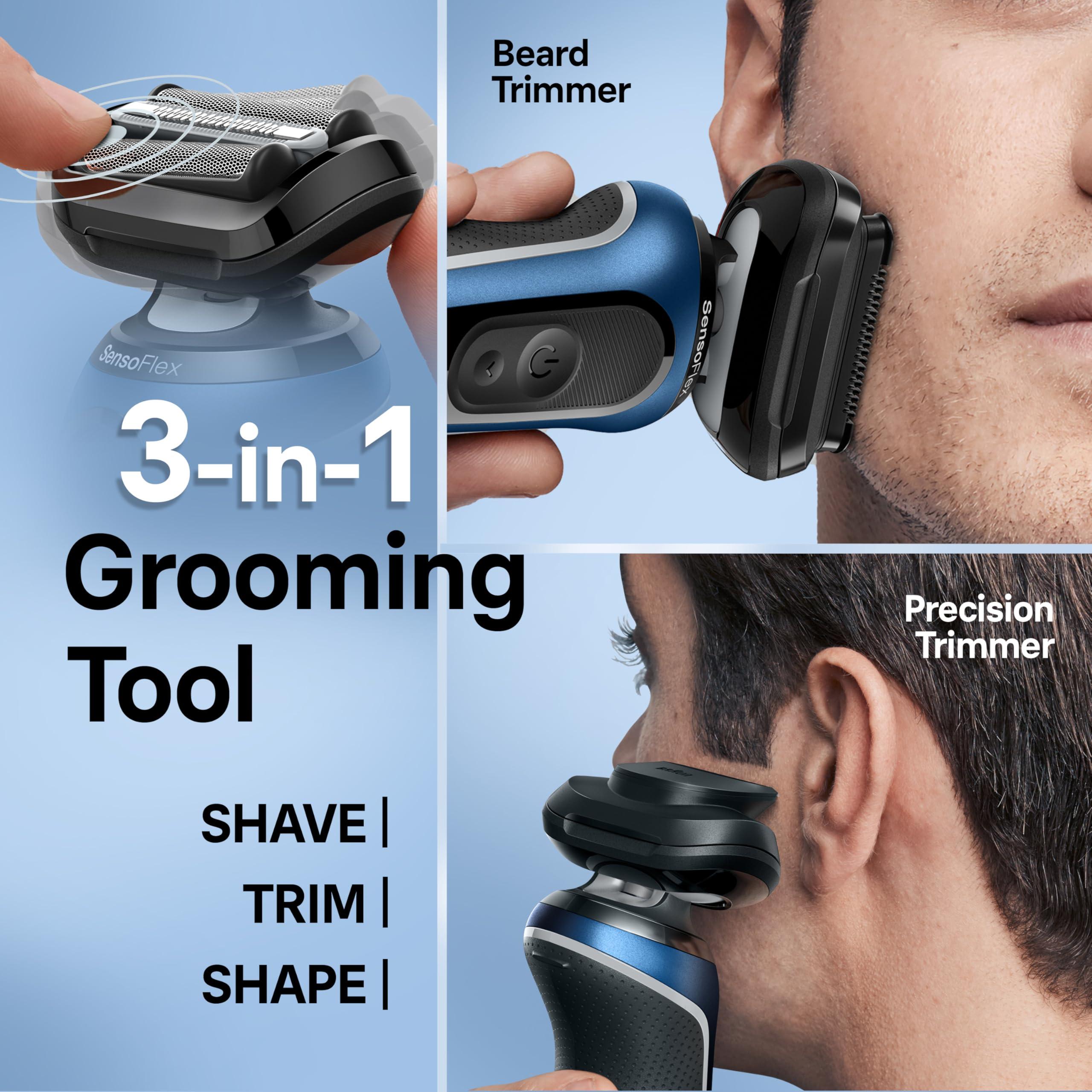 Braun Electric Shaver for Men, Series 6 6177cc, Wet & Dry Shave, Turbo & Gentle Shaving Modes, Foil Shaver, Blue - Image 6