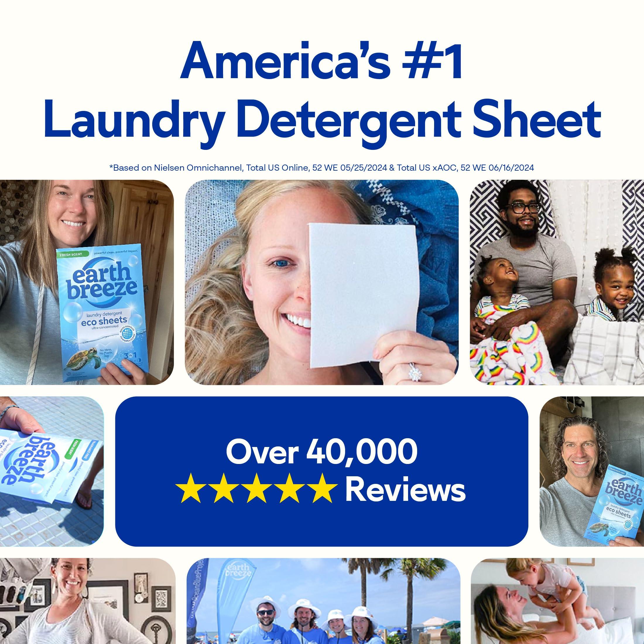 Earth Breeze Laundry Detergent Sheets Fragrance-Free - 60 Loads Eco Liquidless Soap - Travel-Friendly for Hot & Cold Cycles, Tackles Tough Stains & Odors - Gentle on Sensitive Skin, 30 Ct - Image 8