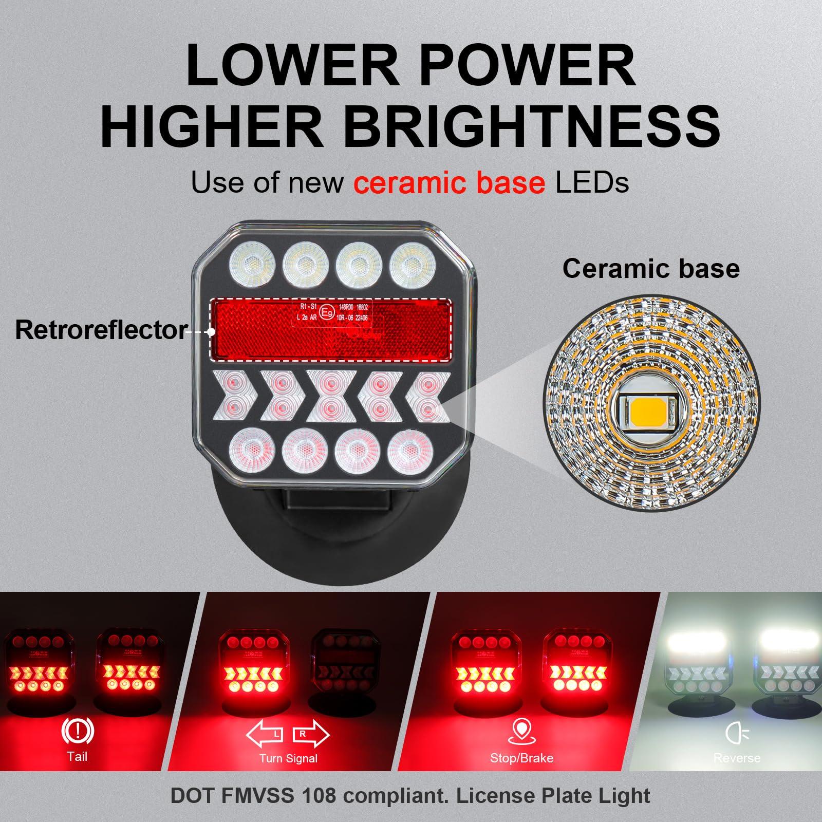 Agrieyes USB-C Wireless Trailer Lights, Adjustable Magnetic Tow Light with Retroreflectors, Rechargeable Towing Light Kit Reverse for Trucks, Boat, RV, Vehicle, Caravan - Image 5