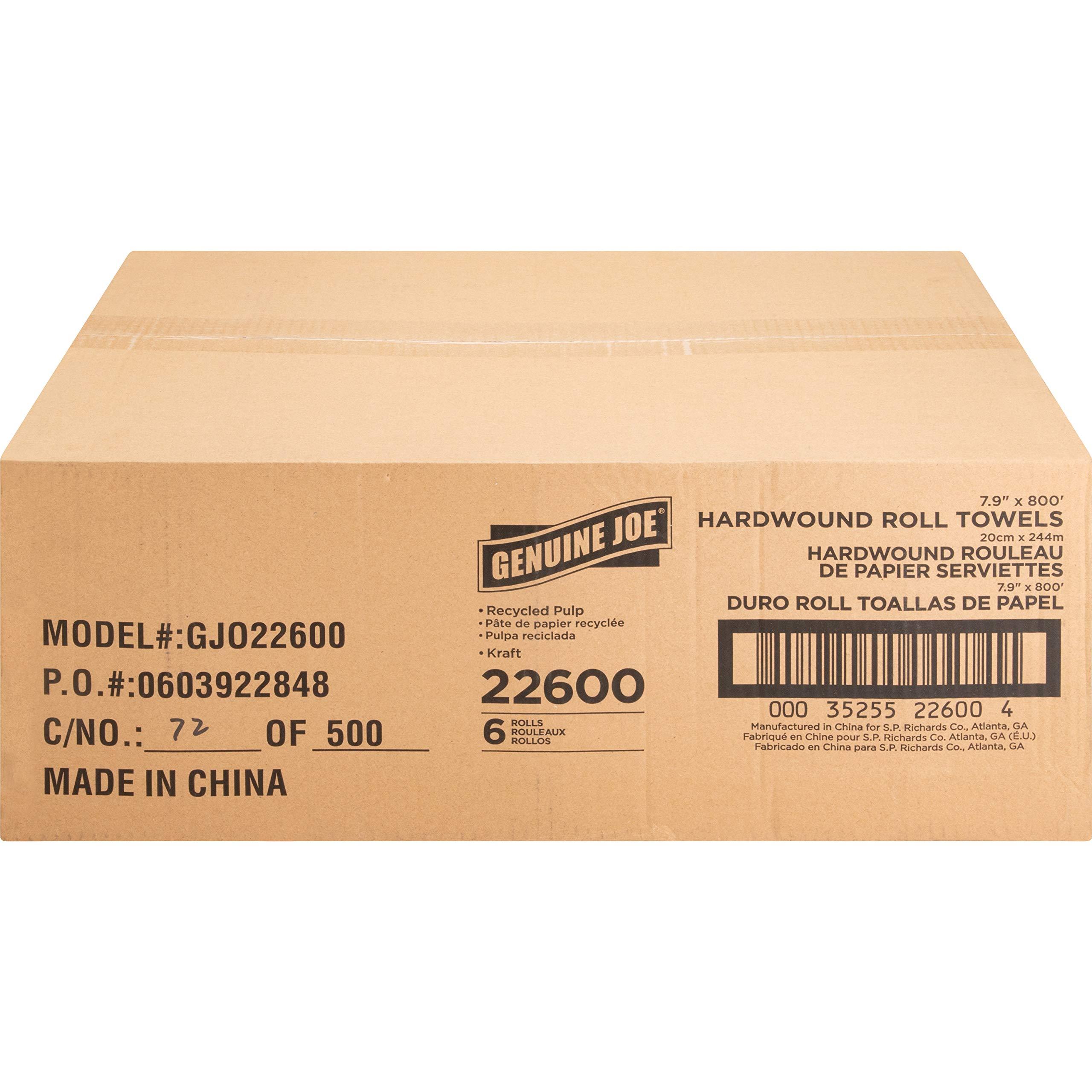 Genuine Joe GJO22600 Embossed Hardwound Roll Towels (Pack of 6) - Image 3