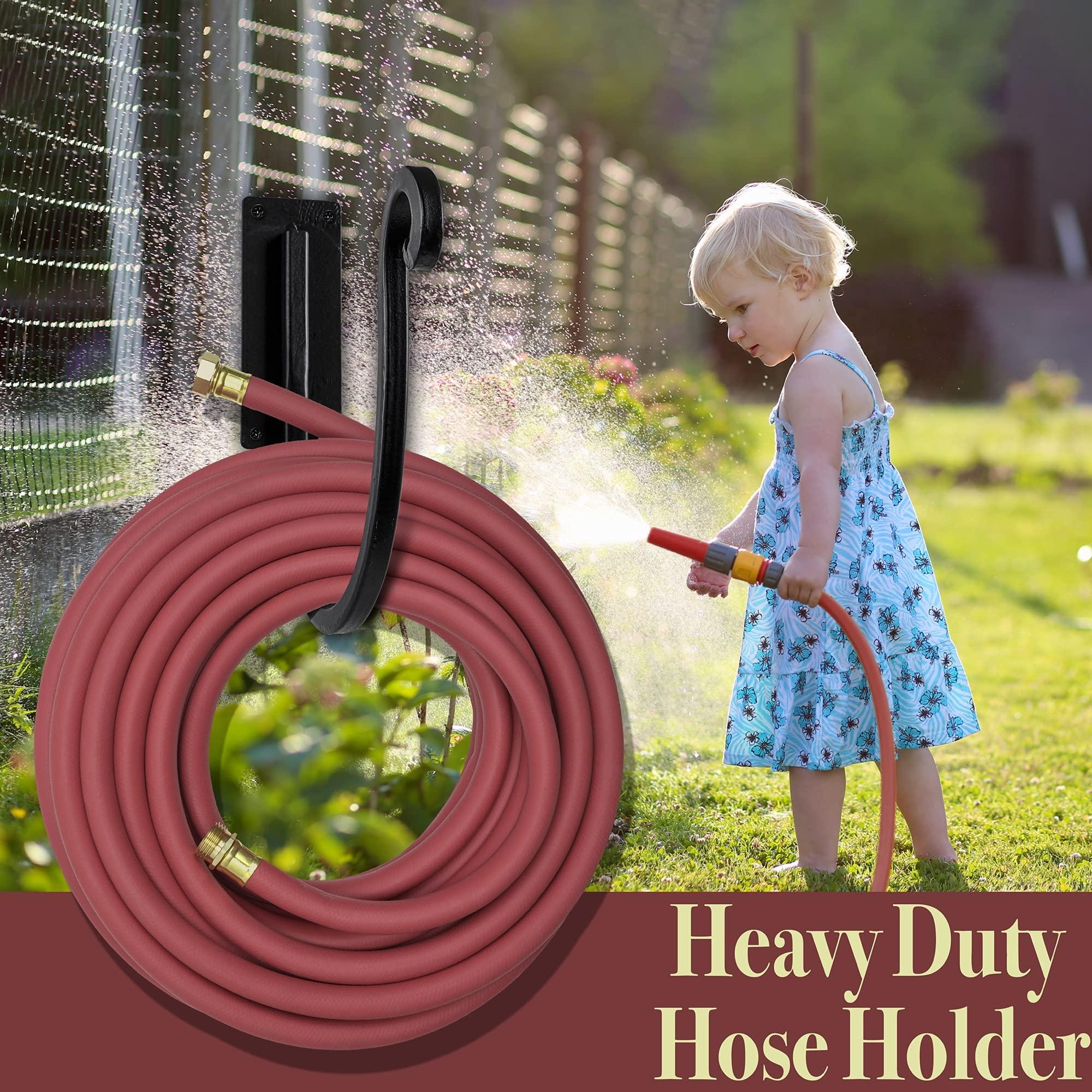 YANGSHUO Garden Hose Holder Outside: Wall Mount Water Hose Holder - 8Inch Heavy Duty Garden Water Hose Hanger for Outside Hose Storage - Image 5