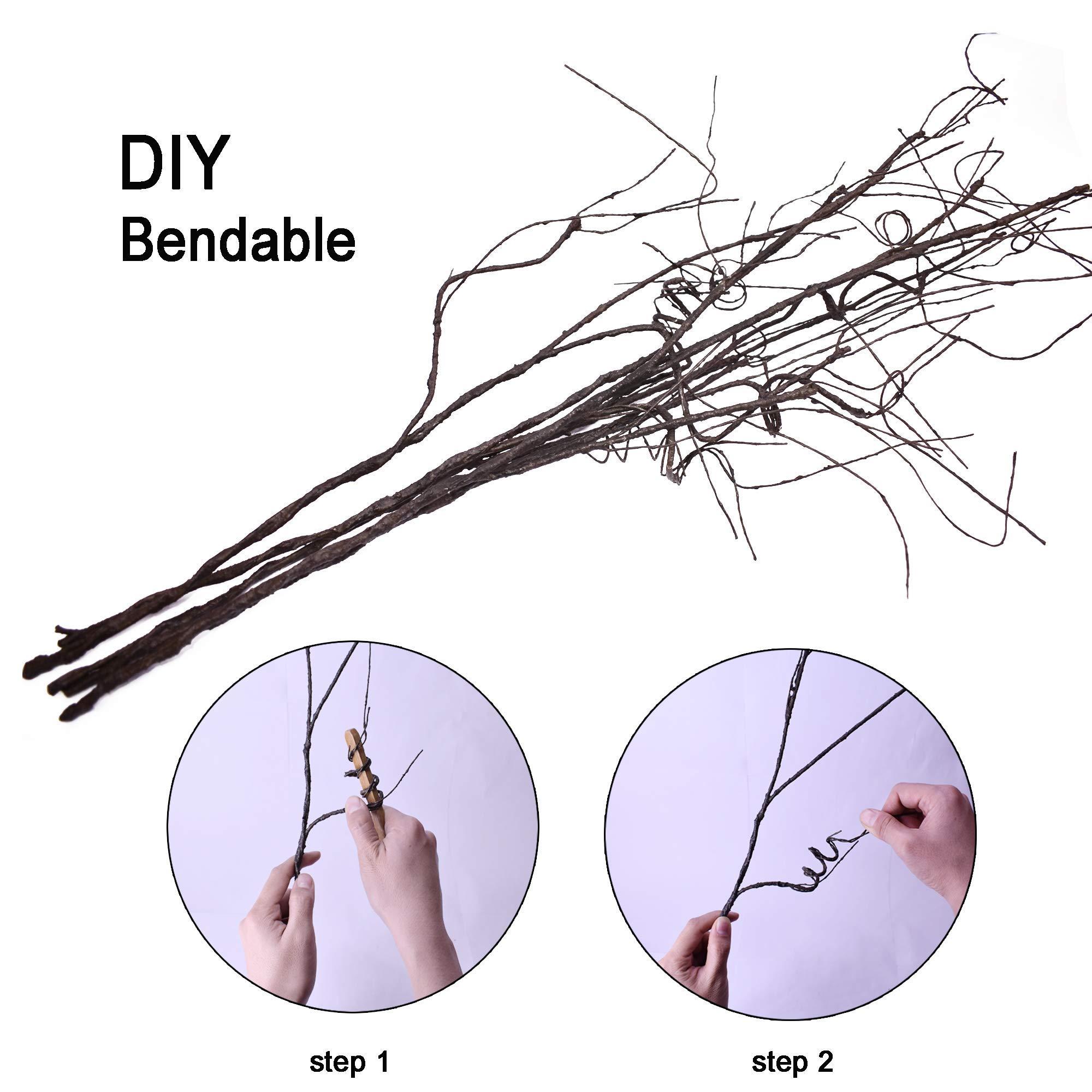 FeiLix 10PCS Lifelike Curly Willow Branches Decorative Dried Artificial Twigs, 30.7 Inches Fake Bendable Sticks Vintage Vines/Stems DIY Greenery Plants Craft Vases Home Garden Hotel Farmhouse Decor - Image 4