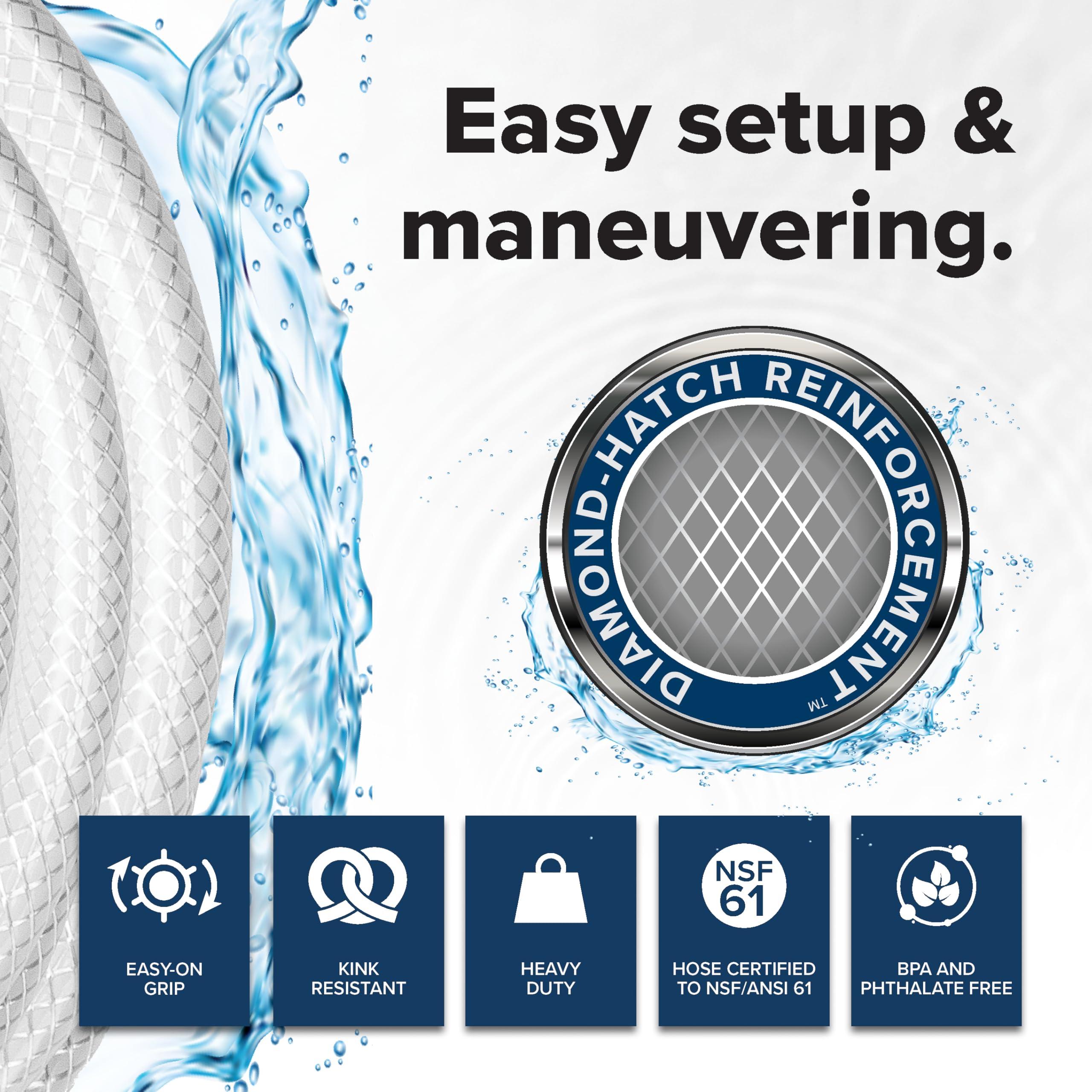 Camco TastePURE 25-Ft Water Hose - RV Drinking Water Hose Contains No Lead, No BPA & No Phthalate - Features Diamond-Hatch Reinforced PVC Design - 5/8” Inside Diameter, Made in the USA (22783) - Image 5