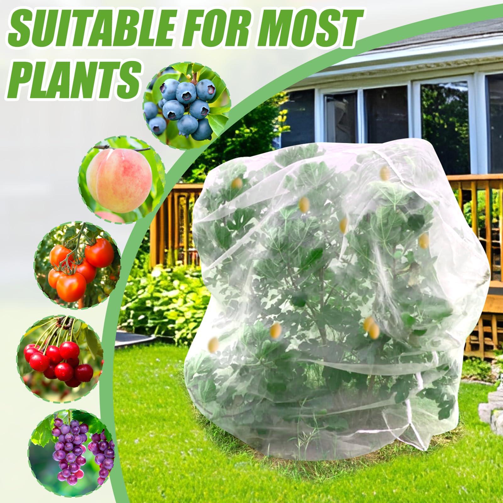 Fruit Tree Netting 6 * 7ft 2 Pack,Garden Netting for Blueberry Bushes,Vegetables,Flowers,Bird Netting Pest Barrier with Drawstring Zipper - Image 3