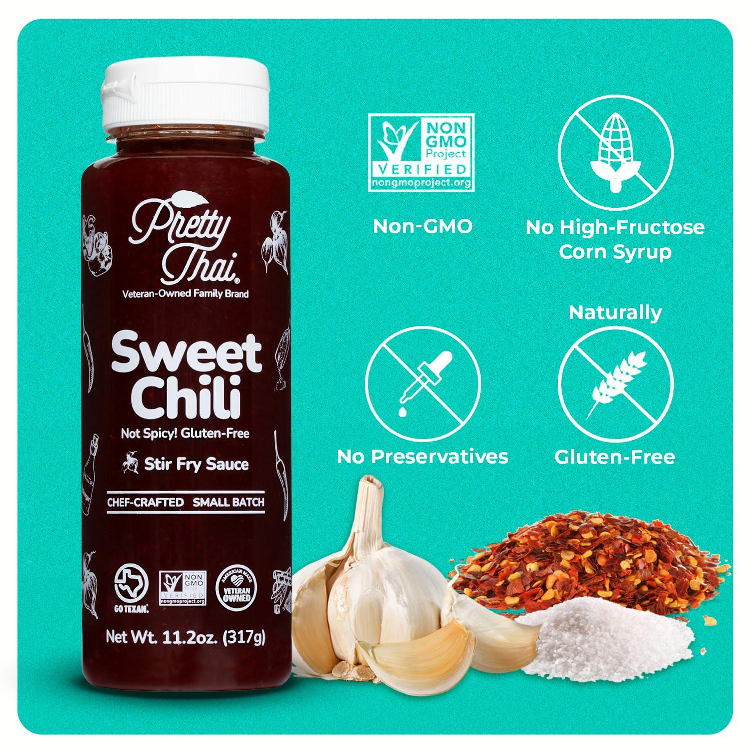 Pretty Thai Sweet Chili Sauce, Gluten Free Certified Non-GMO Authentic Vegan Stir Fry, BBQ Condiment, Dipping Sauce, Rice Seasoning, 100% Natural - Image 4