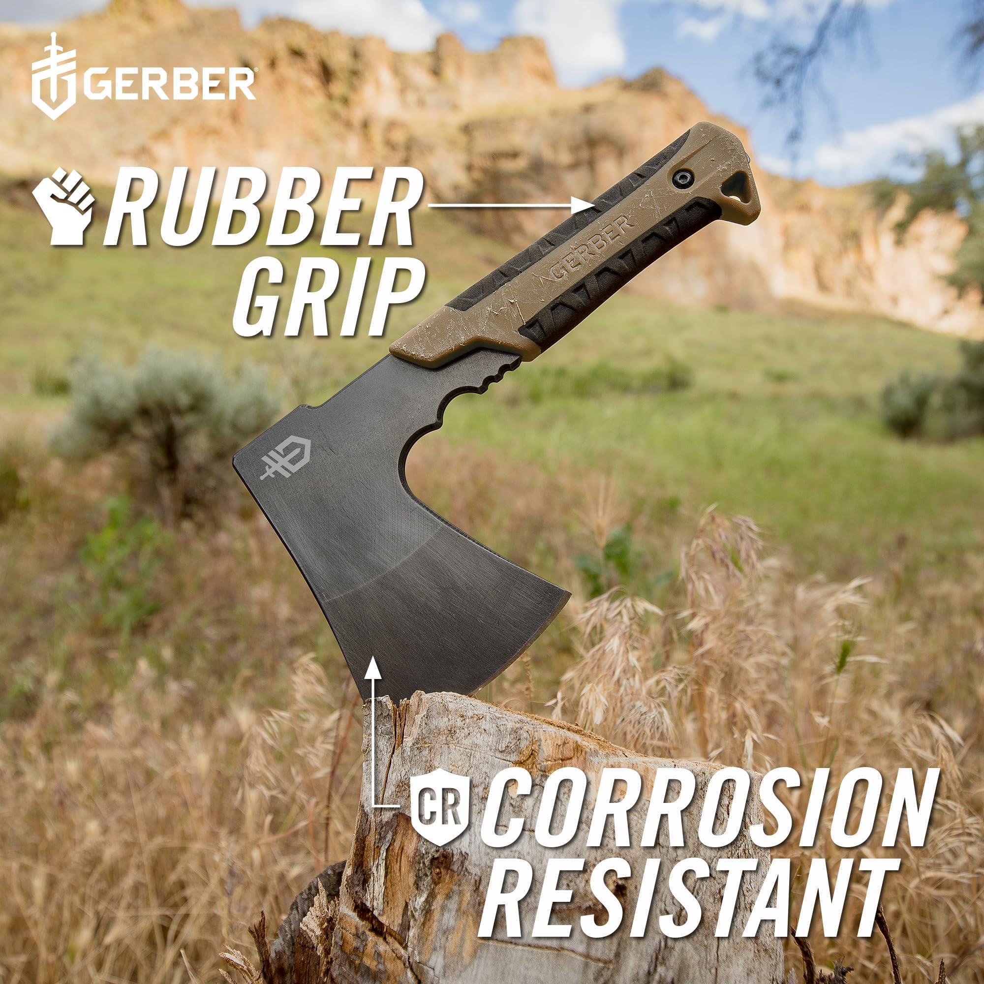 Gerber Gear Pack Hatchet - 3.5" Steel Blade Axe with Full Tang - Survival, Bushcraft and Camping Gear - with Mountable Nylon Sheath - Brown - Image 5