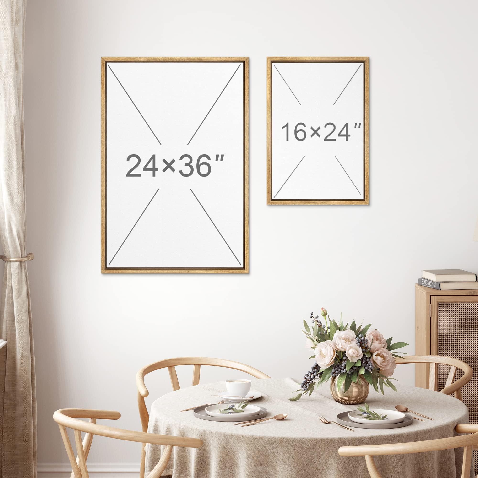 MUDECOR Framed Canvas Print Wall Art Abstract Prints Minimalist Modern Art Neutral Home Decor for Bedroom - 16"x24"x3 NATURAL - Image 6
